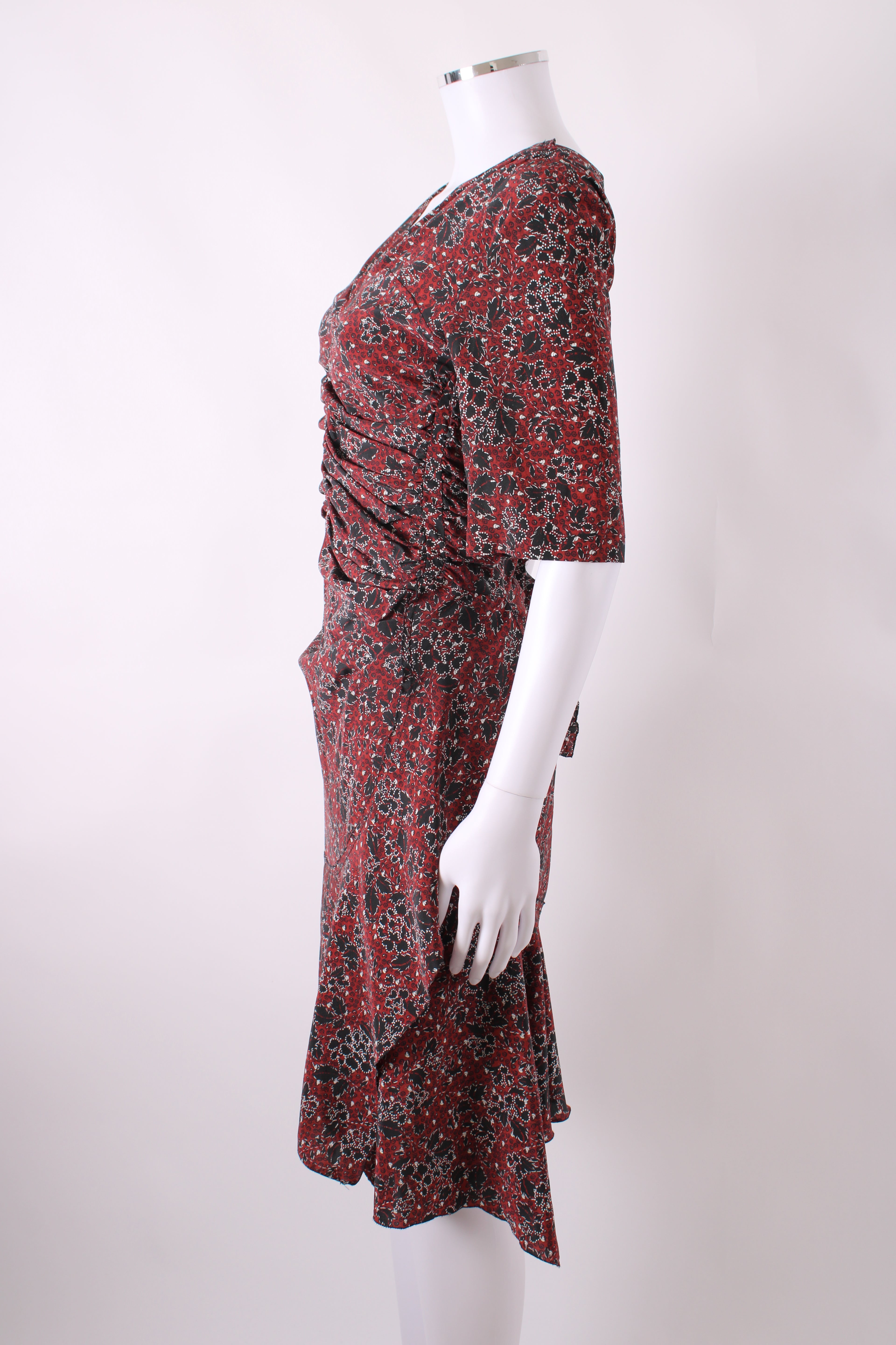 Isabel Marant Printed Mini Tea Dress Red S