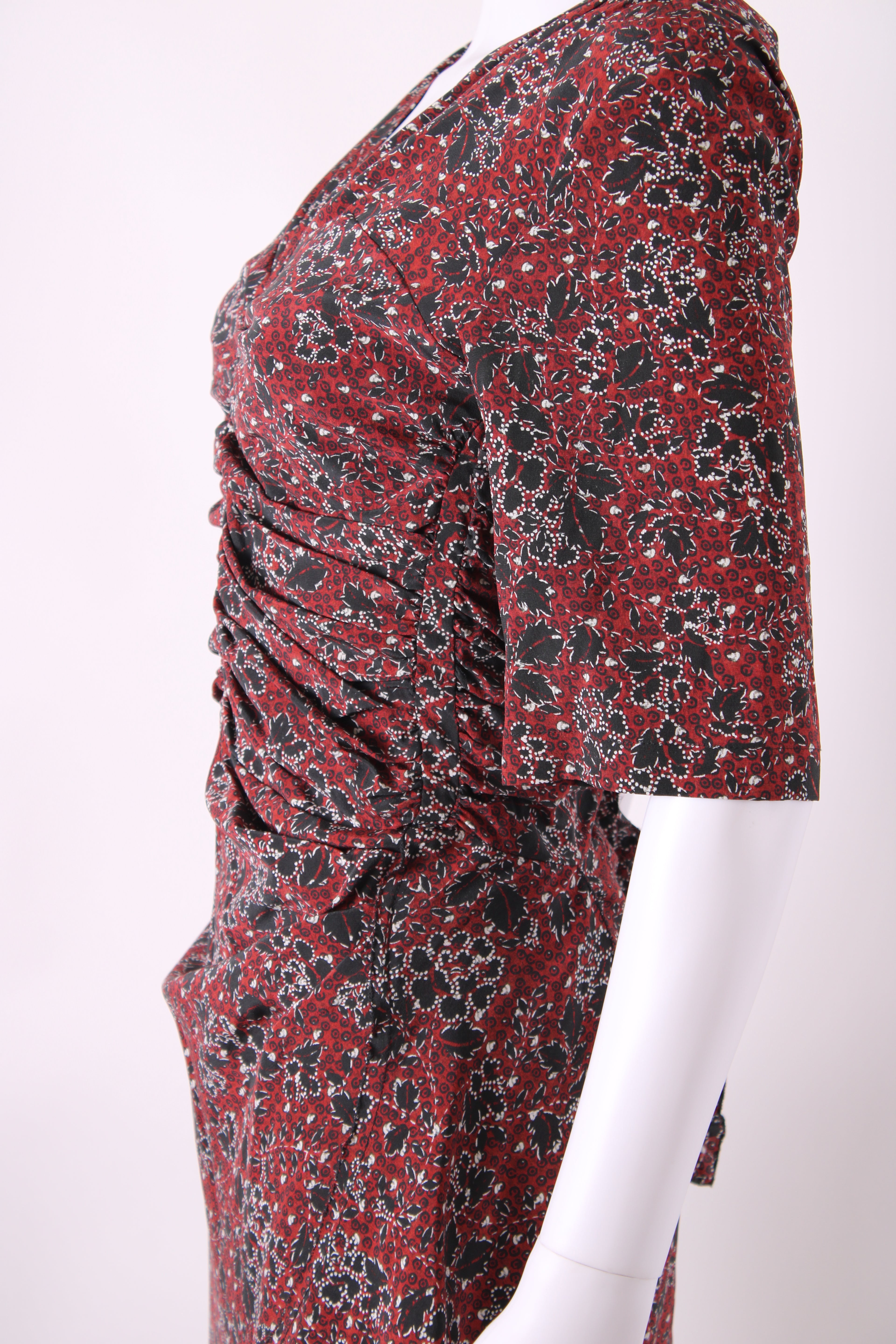 Isabel Marant Printed Mini Tea Dress Red S