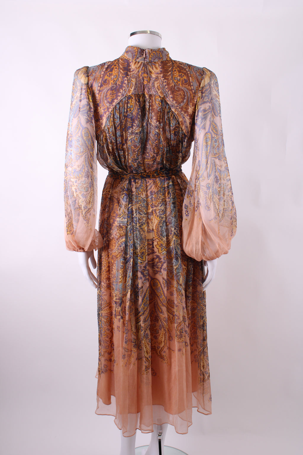 Zimmermann Silk High Neck Paisley Print Dress Multi 1