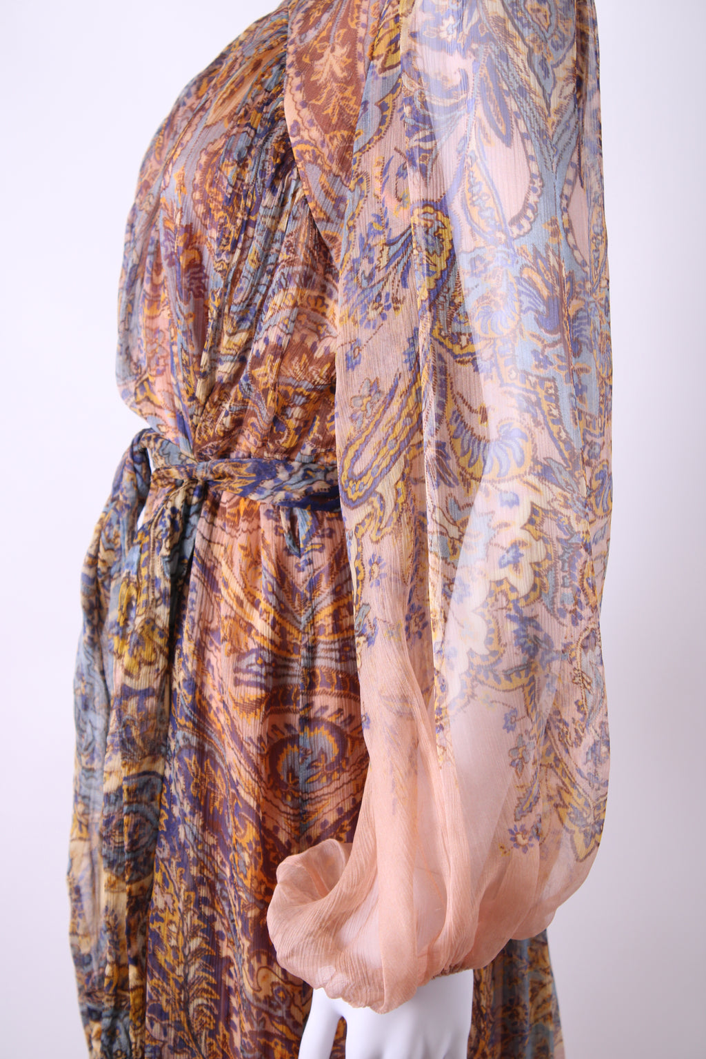 Zimmermann Silk High Neck Paisley Print Dress Multi 1