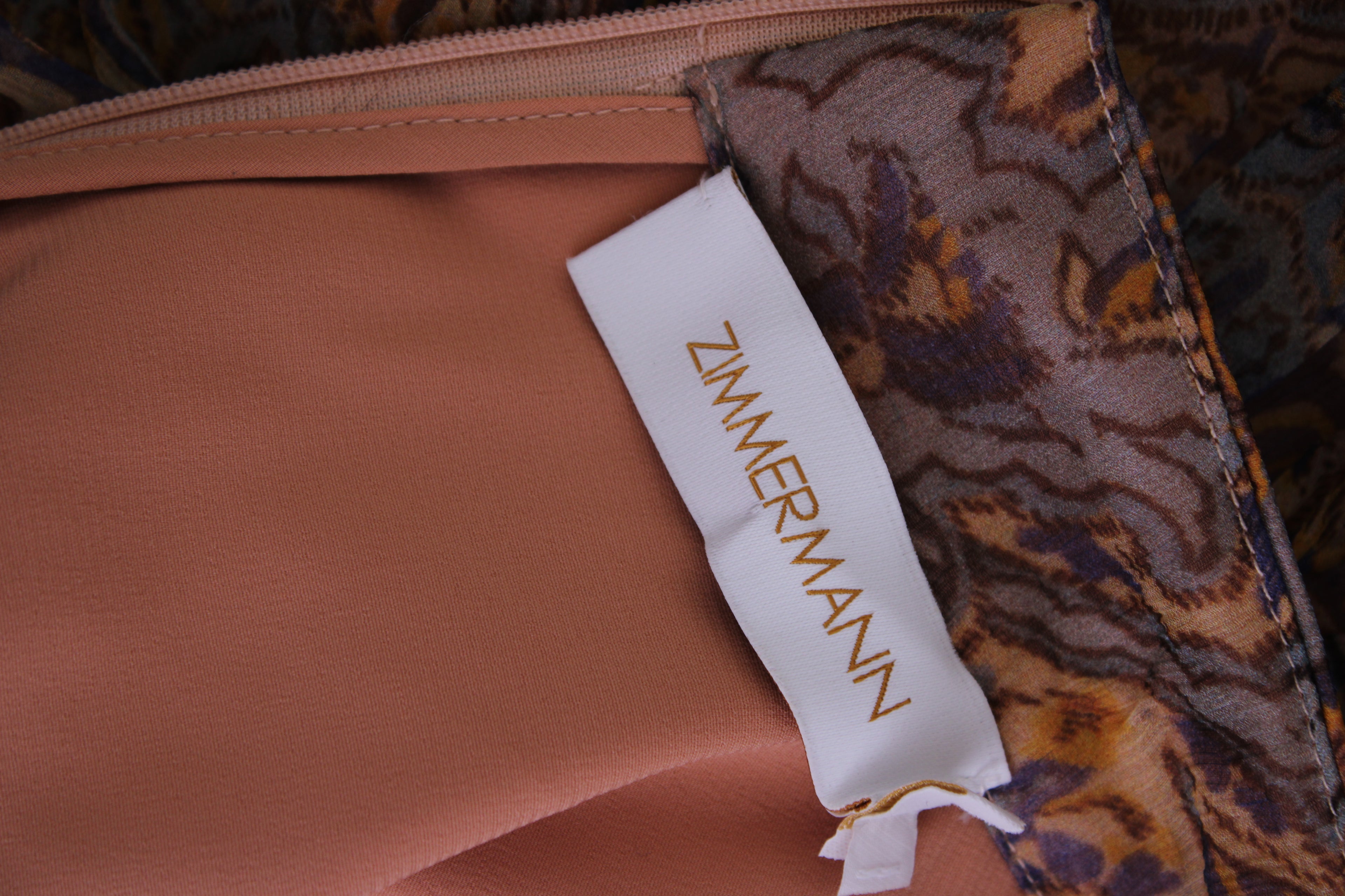Zimmermann Silk High Neck Paisley Print Dress Multi 1