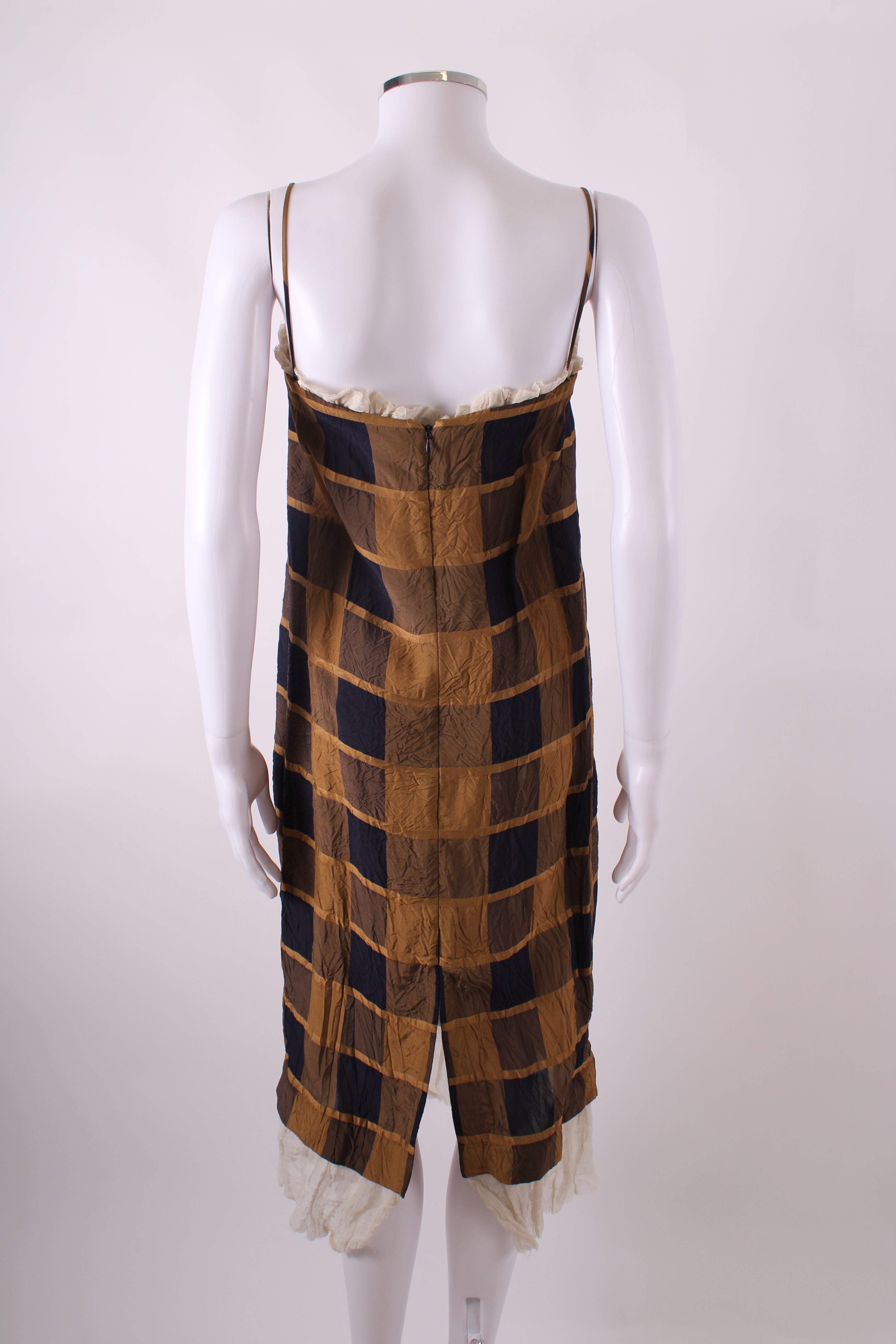 Khaite Susanna Check Slip Dress Beige 2
