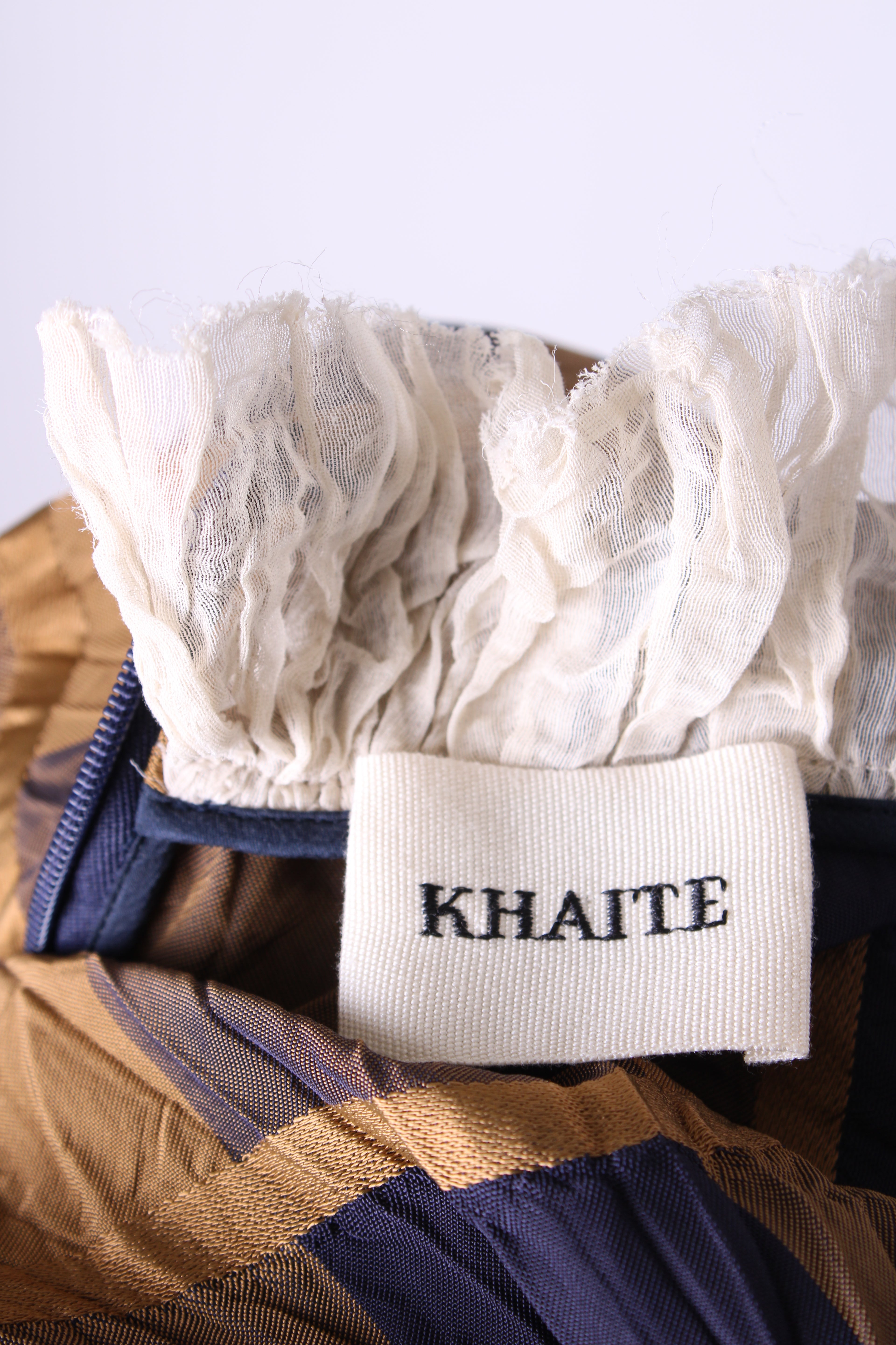 Khaite Susanna Check Slip Dress Beige 2
