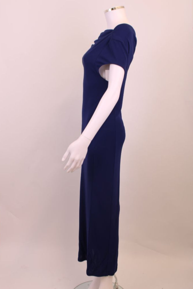 Givenchy Asymmetric Draped Dress Blue 10