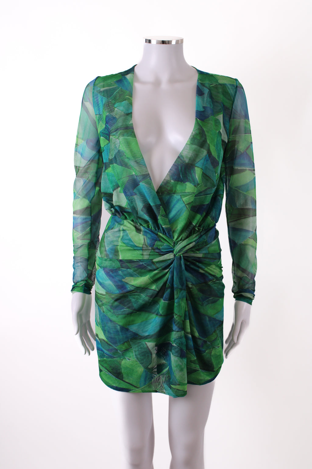 Vix Paula Hermanny Beach Cover Up Dress Green/Blue S