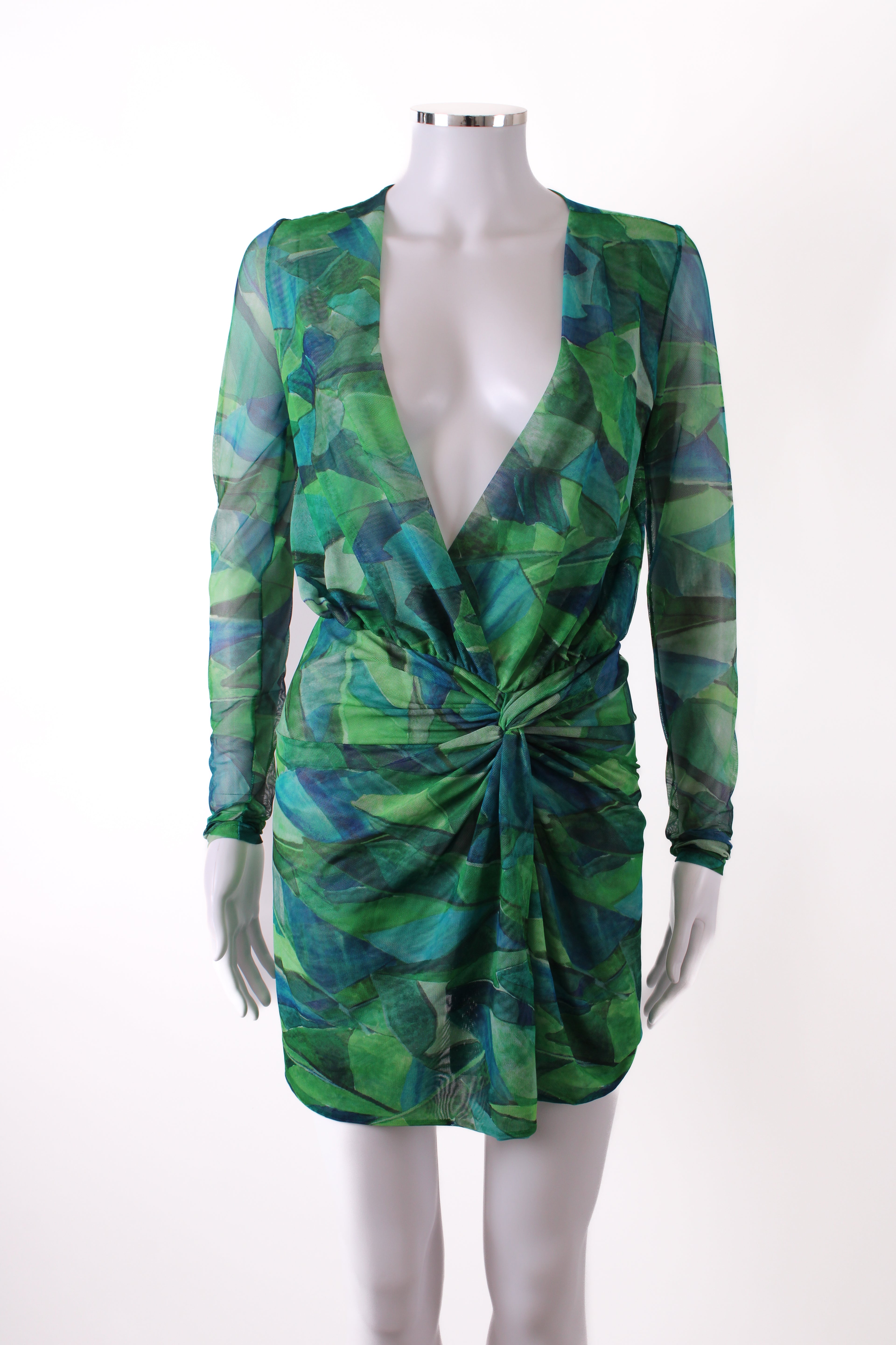 Vix Paula Hermanny Beach Cover Up Dress Green/Blue S