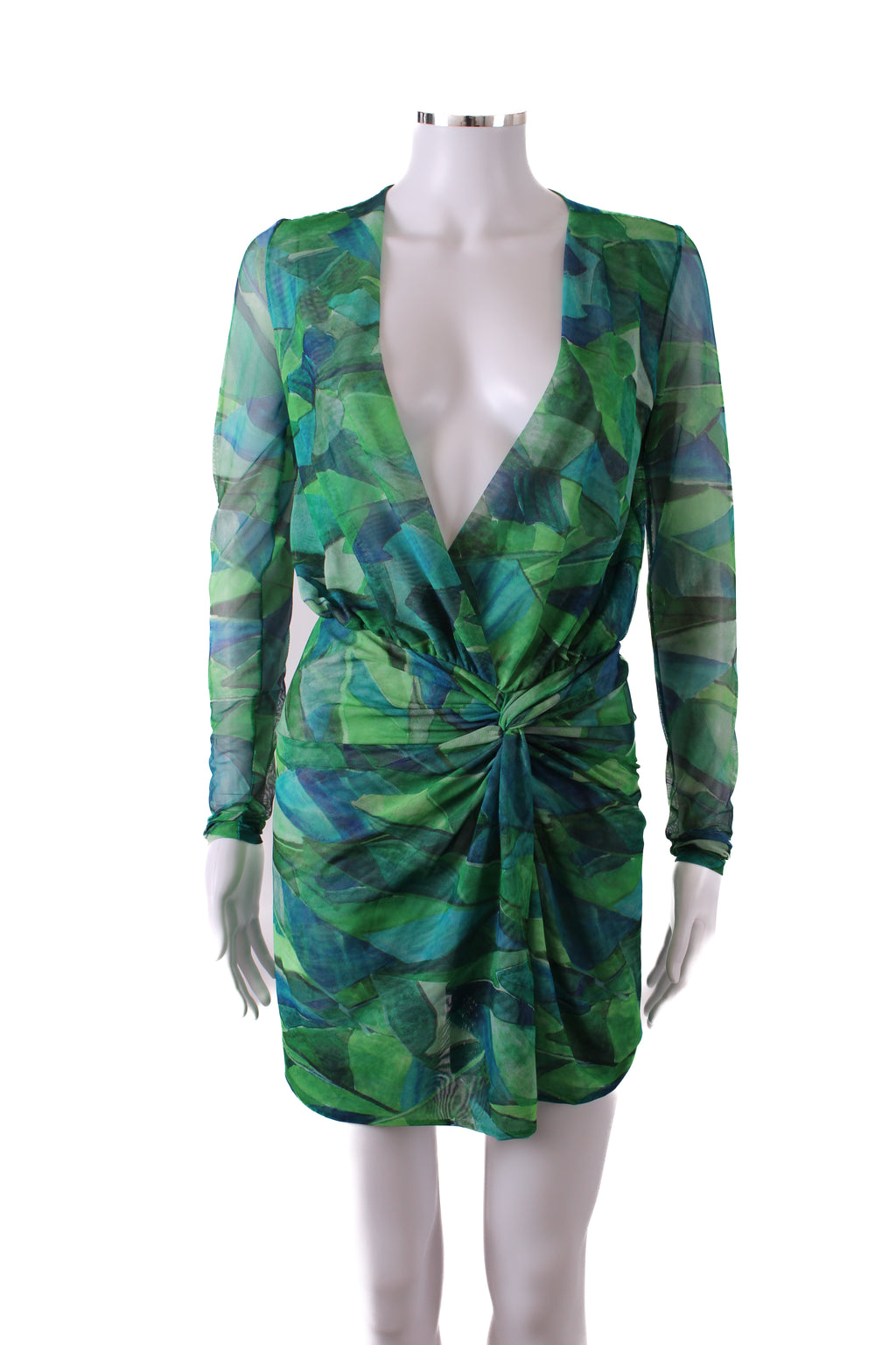 Vix Paula Hermanny Beach Cover Up Dress Green/Blue S