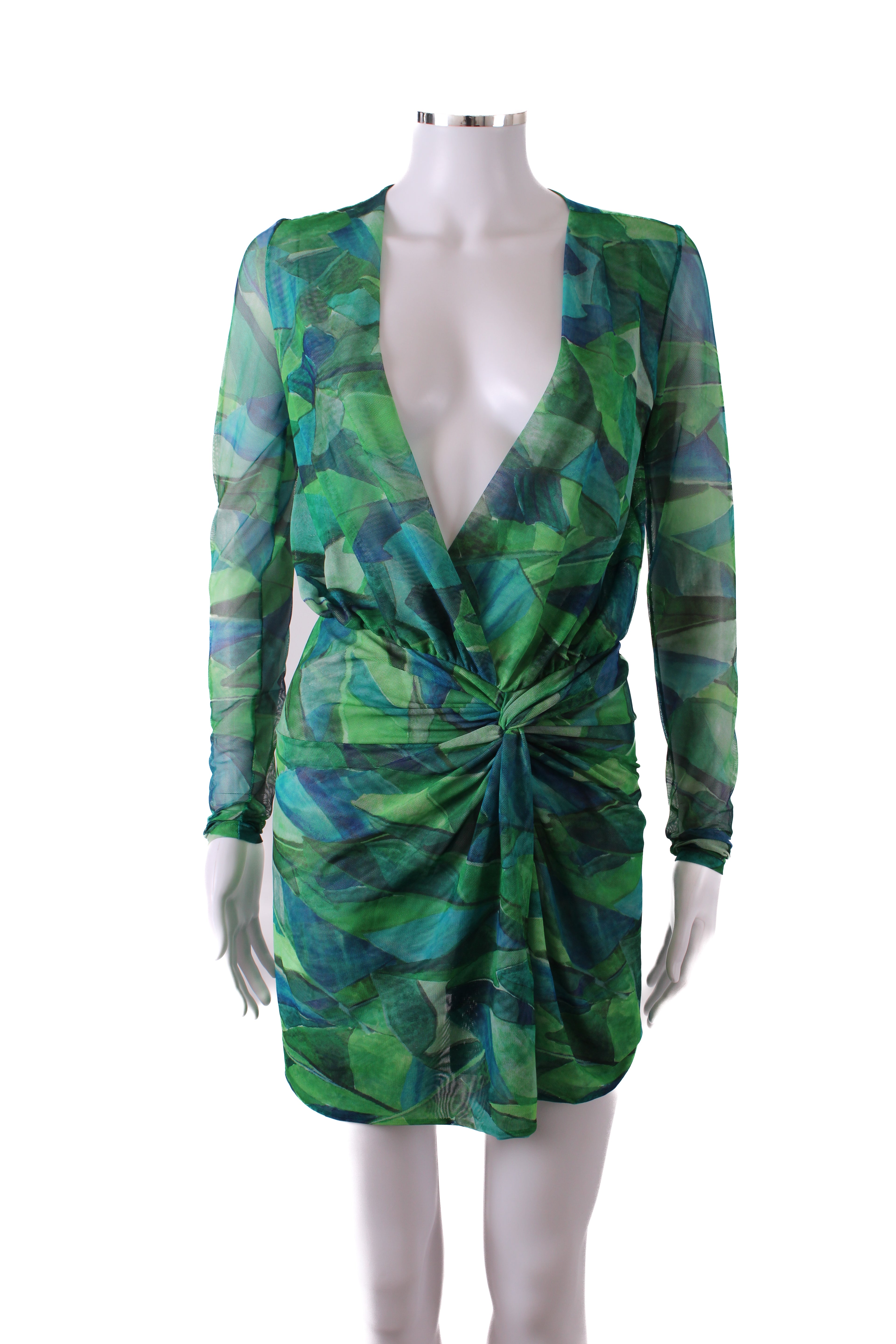 Vix Paula Hermanny Beach Cover Up Dress Green/Blue S