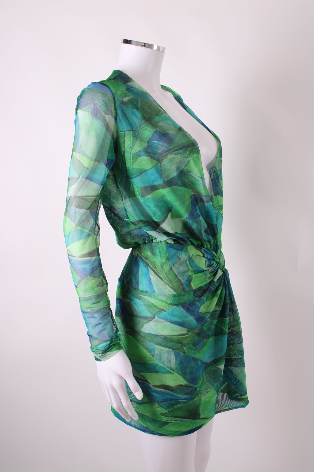 Vix Paula Hermanny Beach Cover Up Dress Green/Blue S