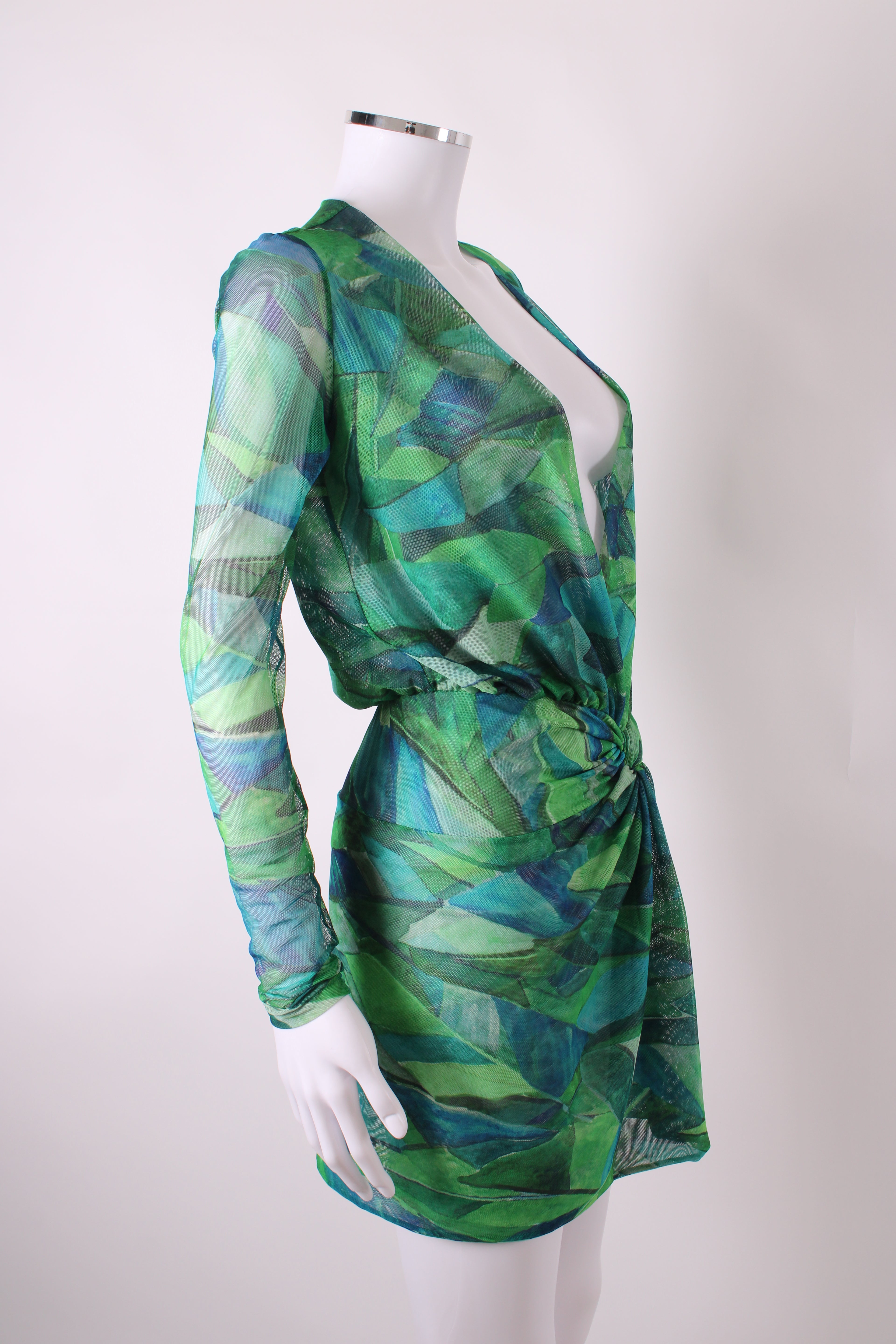 Vix Paula Hermanny Beach Cover Up Dress Green/Blue S