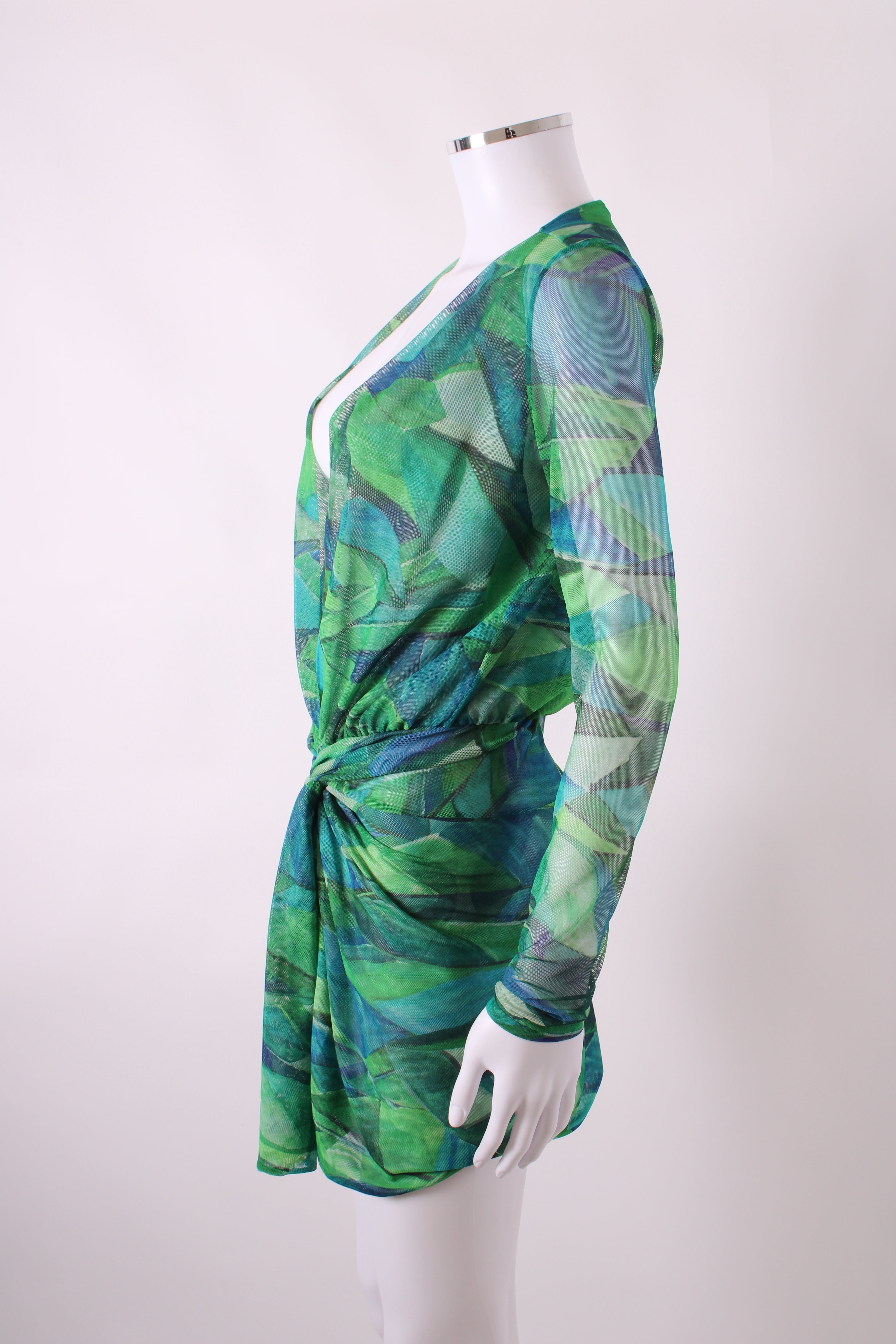 Vix Paula Hermanny Beach Cover Up Dress Green/Blue S