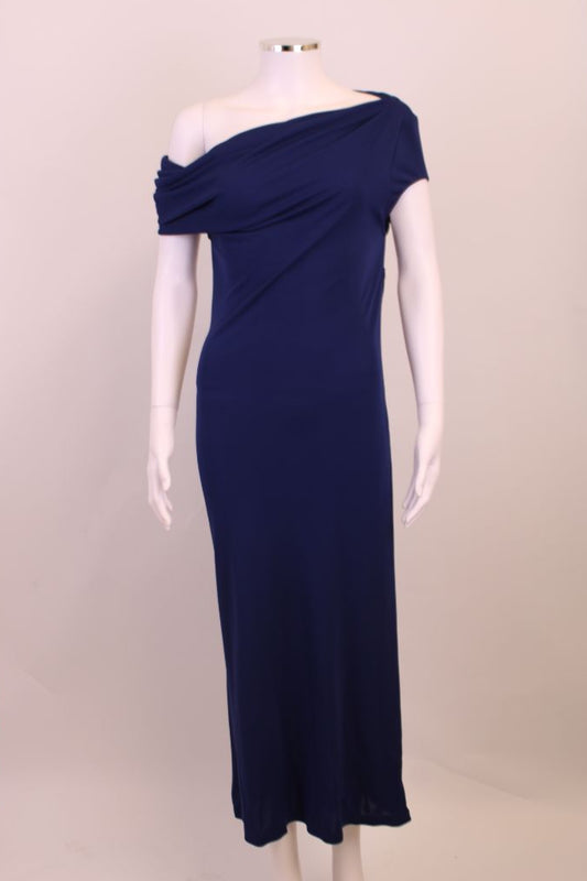 Givenchy Asymmetric Draped Dress Blue 10