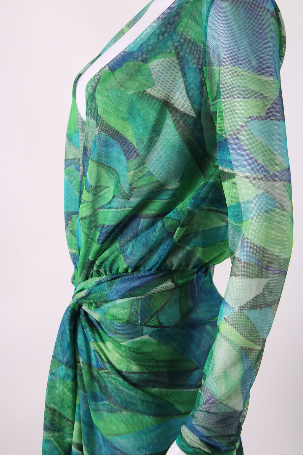 Vix Paula Hermanny Beach Cover Up Dress Green/Blue S