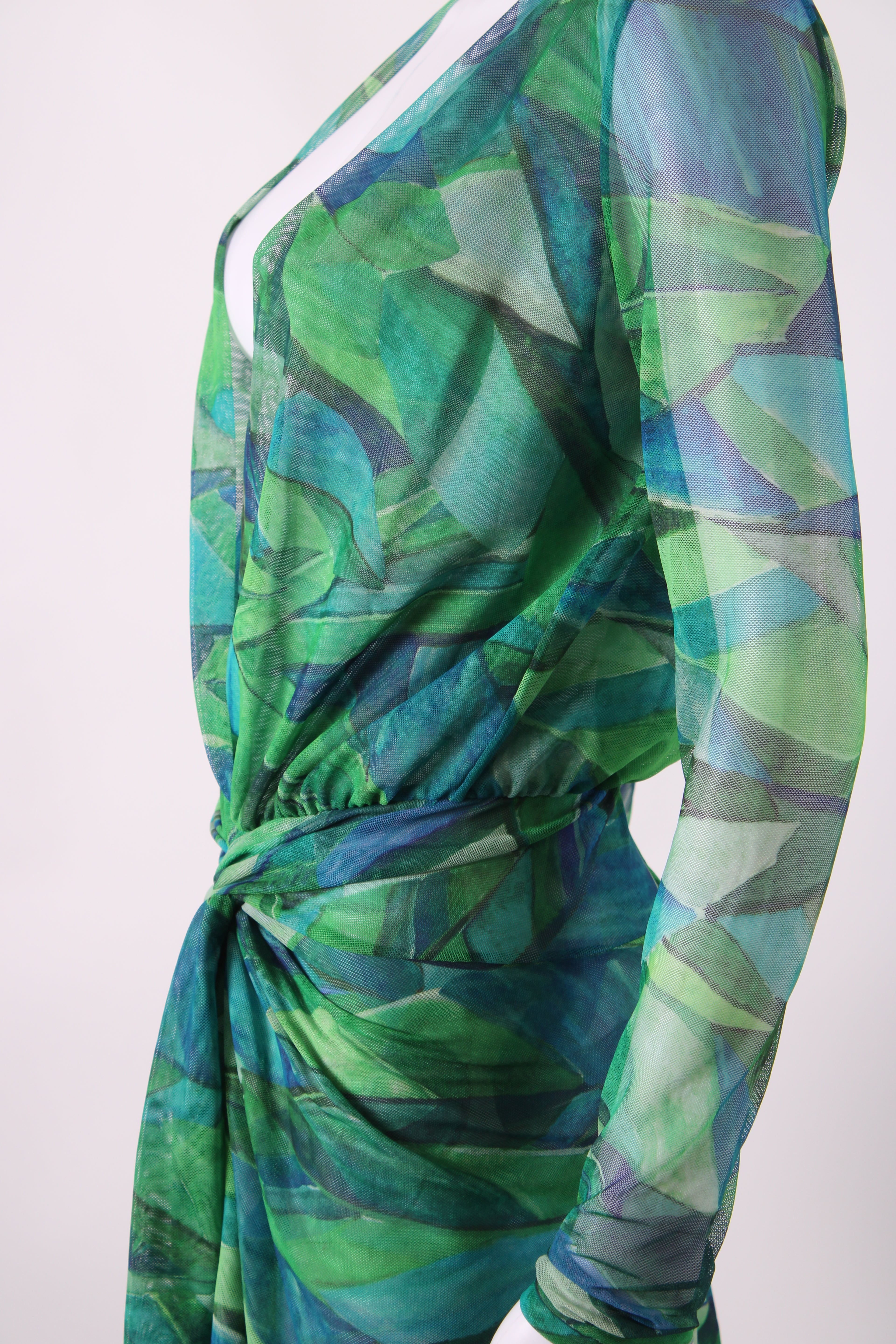 Vix Paula Hermanny Beach Cover Up Dress Green/Blue S