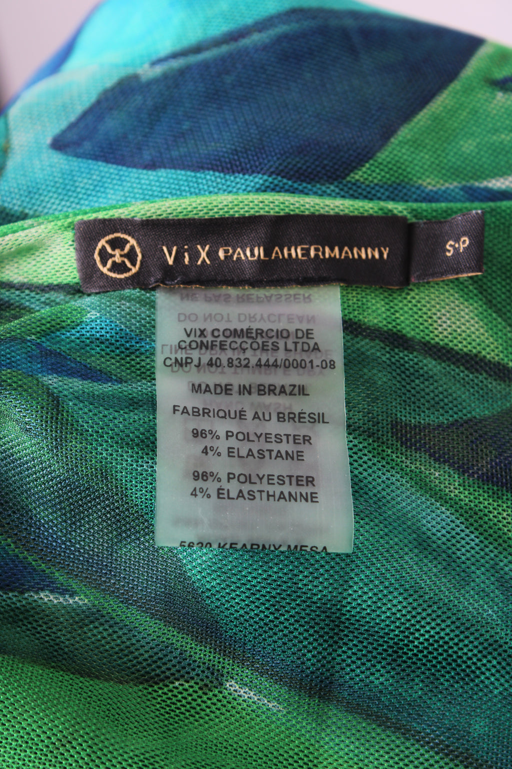 Vix Paula Hermanny Beach Cover Up Dress Green/Blue S