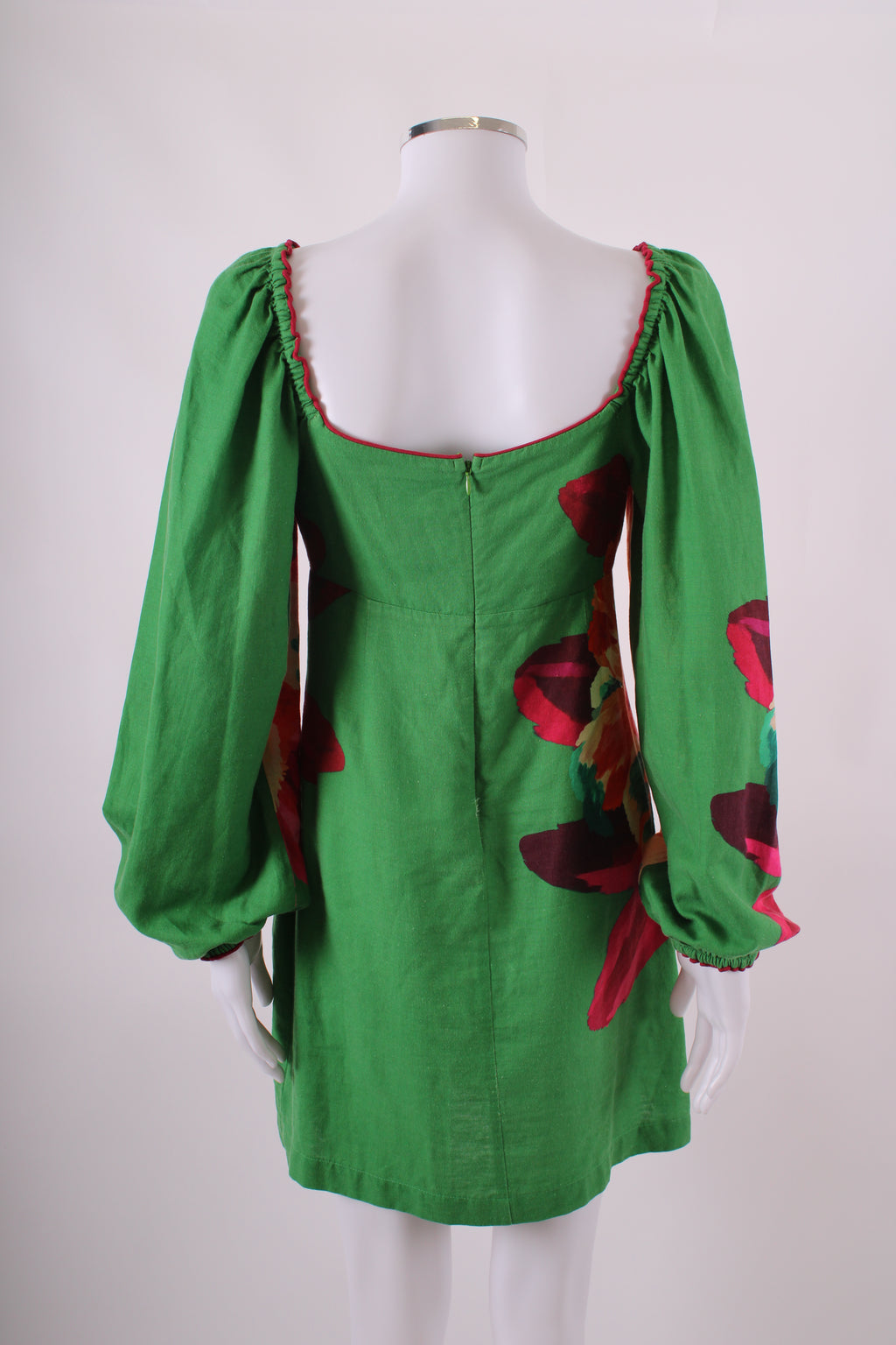 Farm Rio Long Sleeve Mini Dress Green S