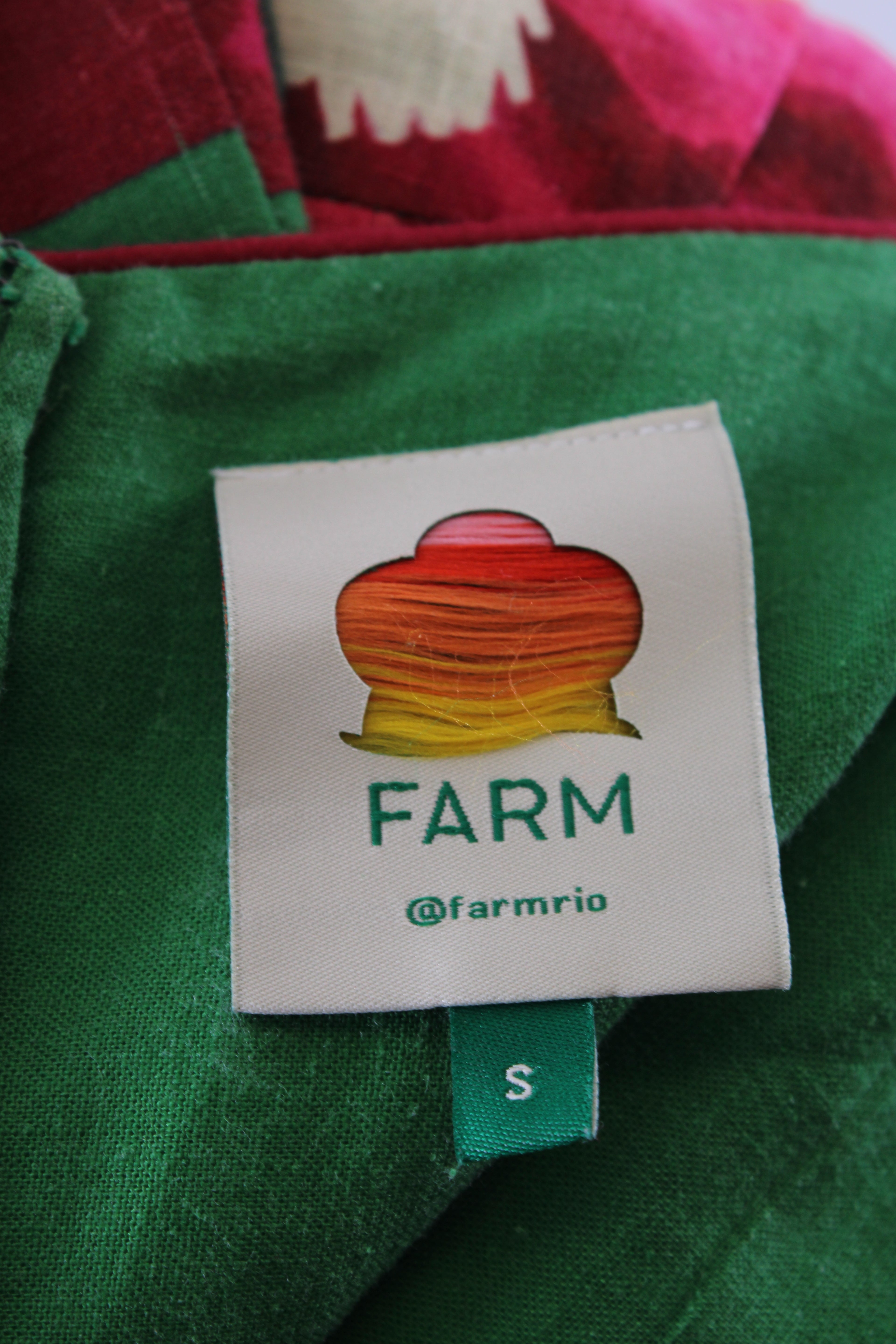 Farm Rio Long Sleeve Mini Dress Green S