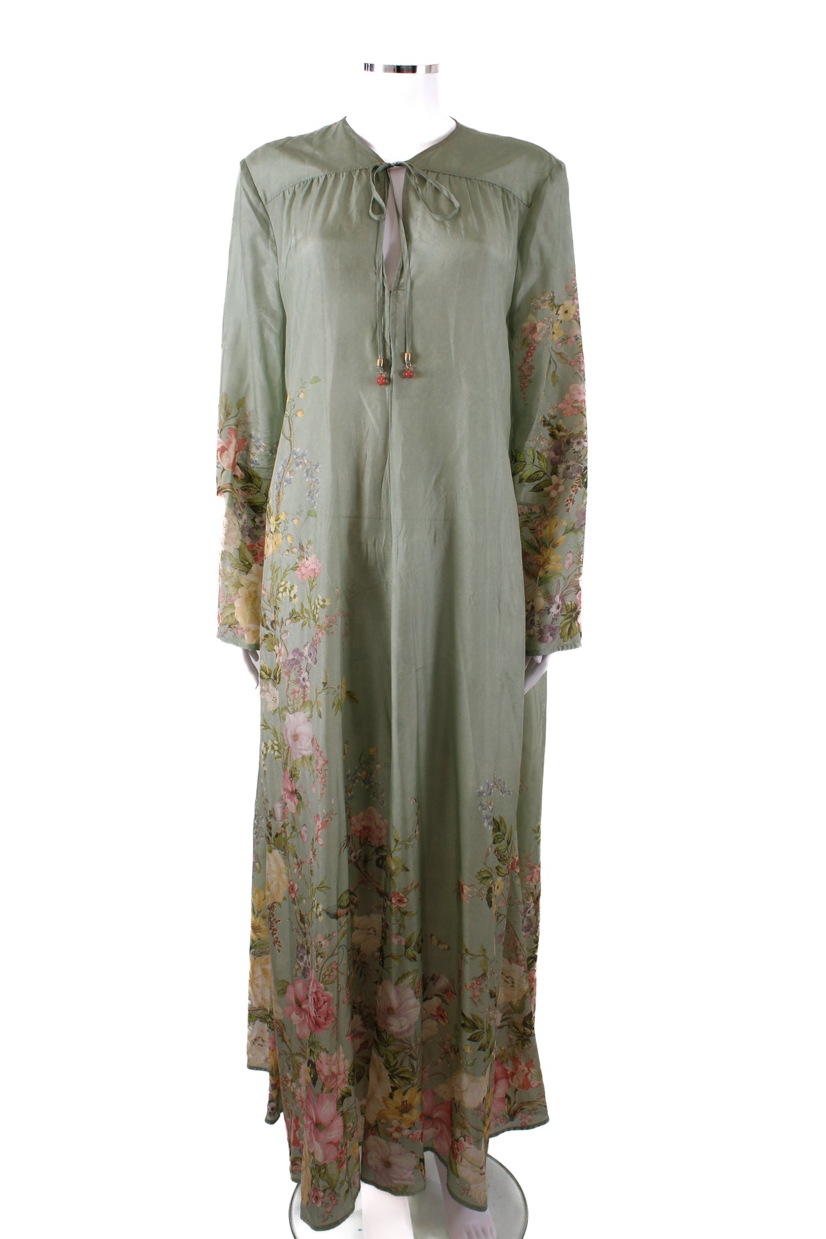 zimmermann mint green dress Green Paisley Ottie Plunge Midi Dress