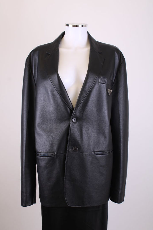 Prada Leather Jacket Black M