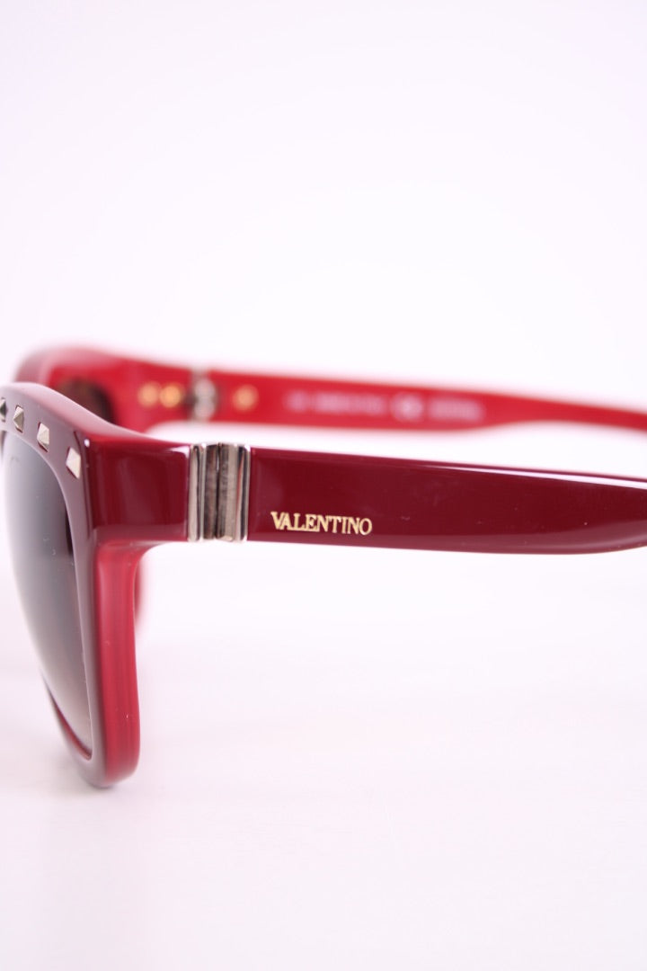 Valentino Rockstud Sunglasses Red
