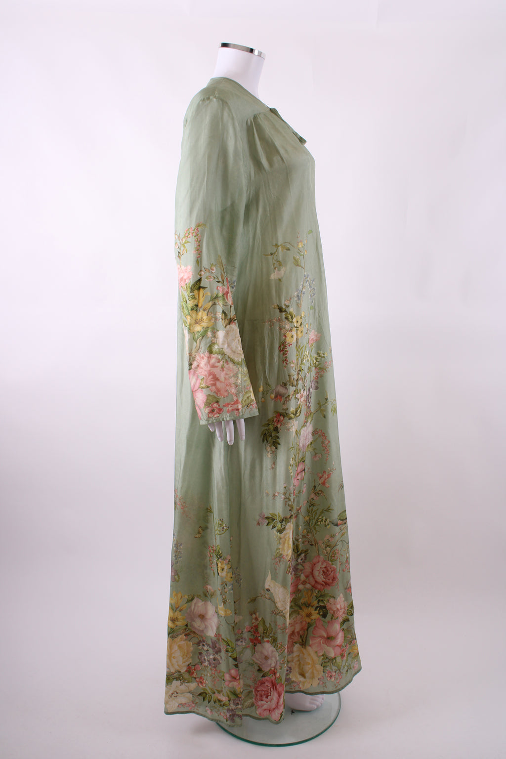 Zimmermann L/S Floral Print Dress Mint/ Cream 16