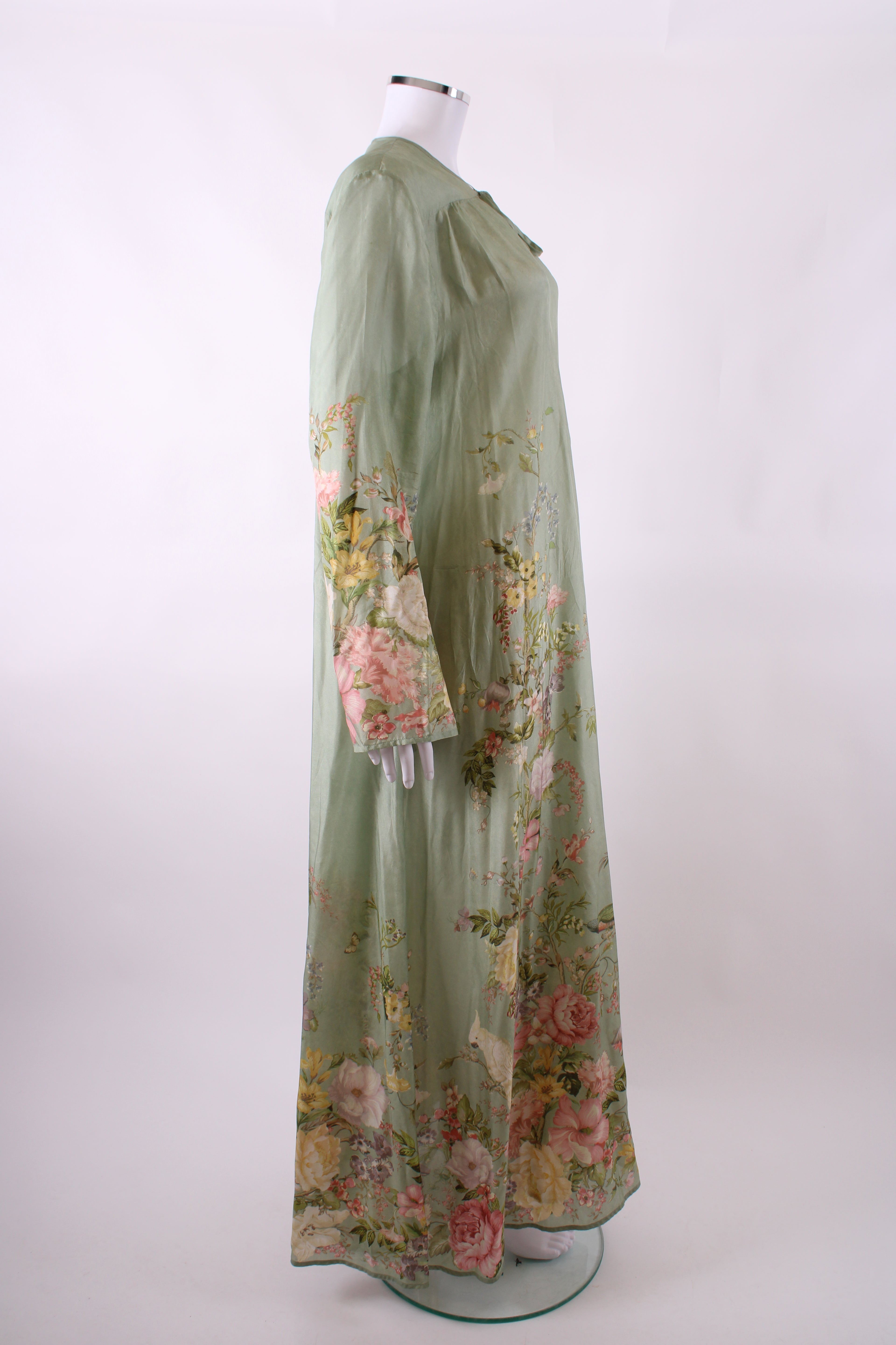 Zimmermann L/S Floral Print Dress Mint/ Cream 16