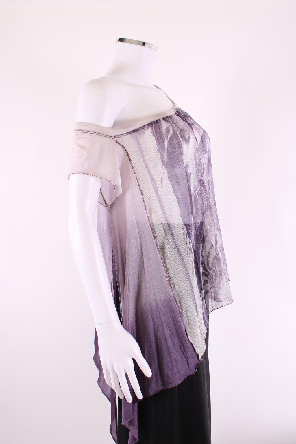 Jean Paul Gaultier Maille Femme S/S Floaty Print Blouse White/ Lilac S