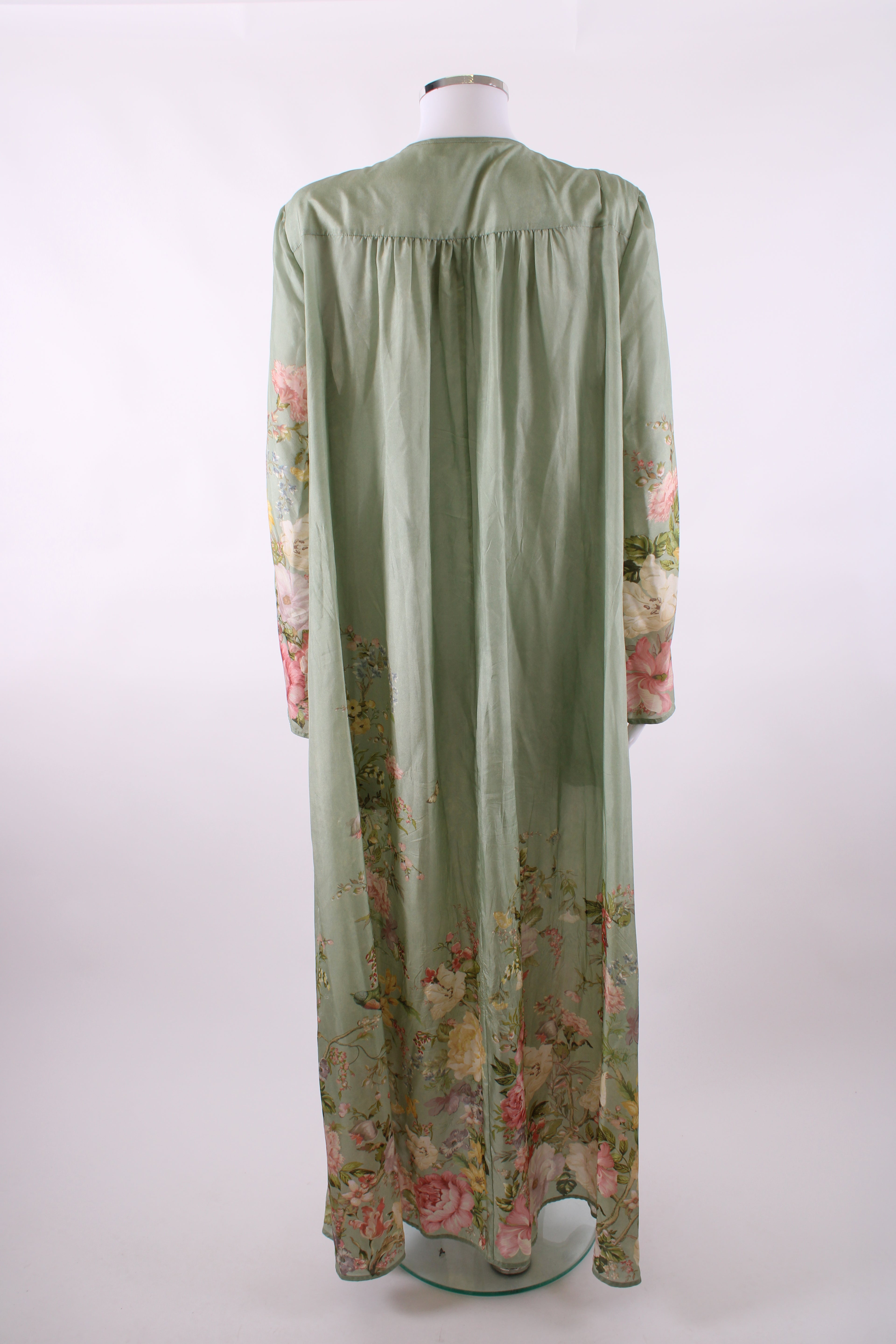 Zimmermann L/S Floral Print Dress Mint/ Cream 16