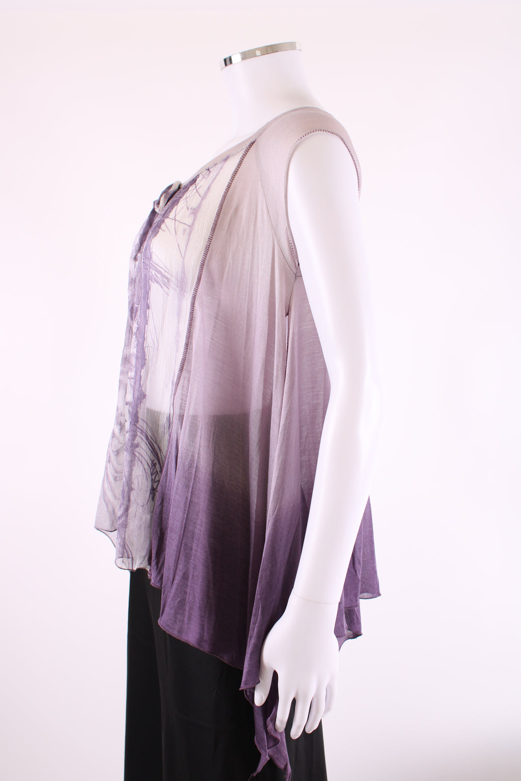 Jean Paul Gaultier Maille Femme S/S Floaty Print Blouse White/ Lilac S
