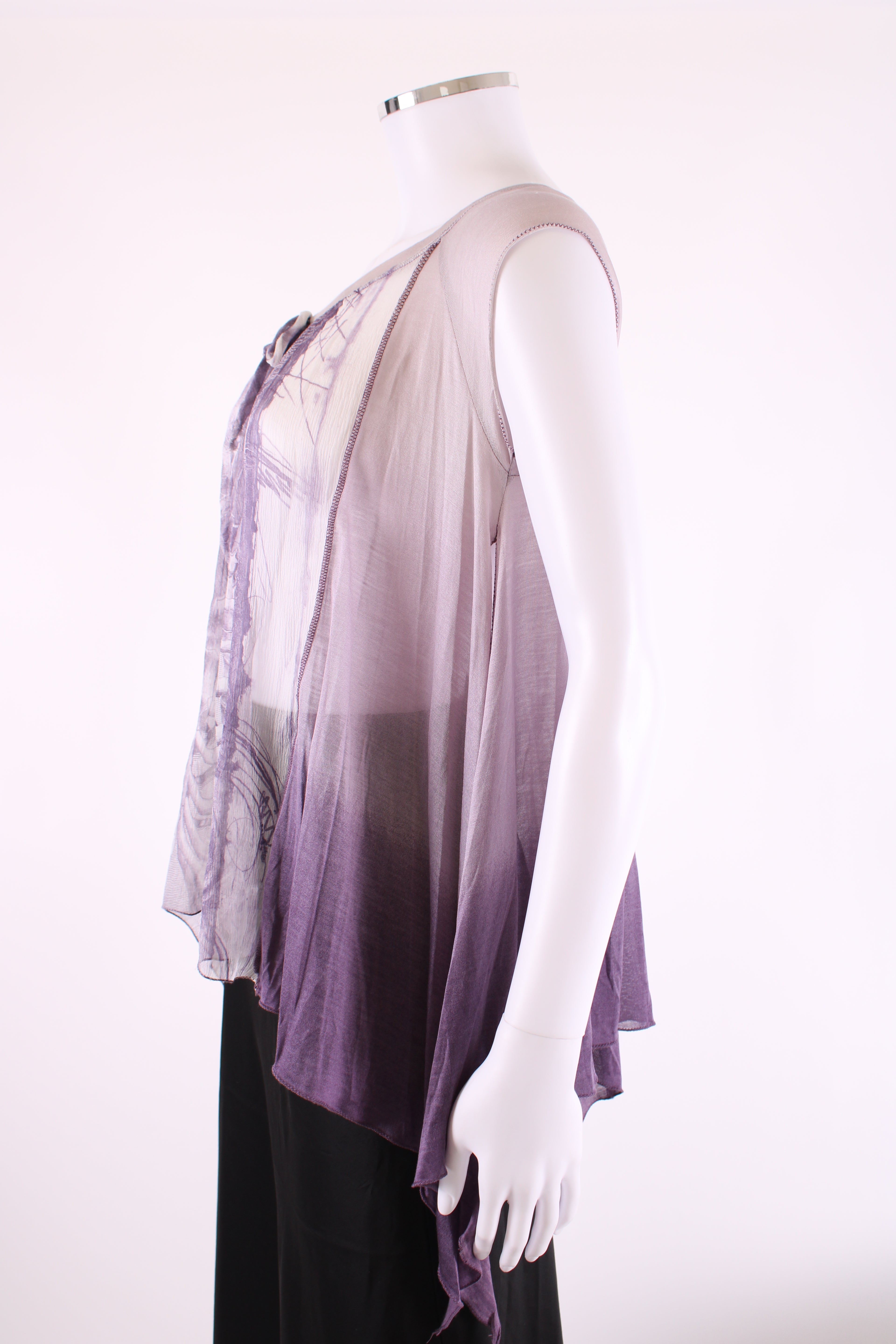 Jean Paul Gaultier Maille Femme S/S Floaty Print Blouse White/ Lilac S