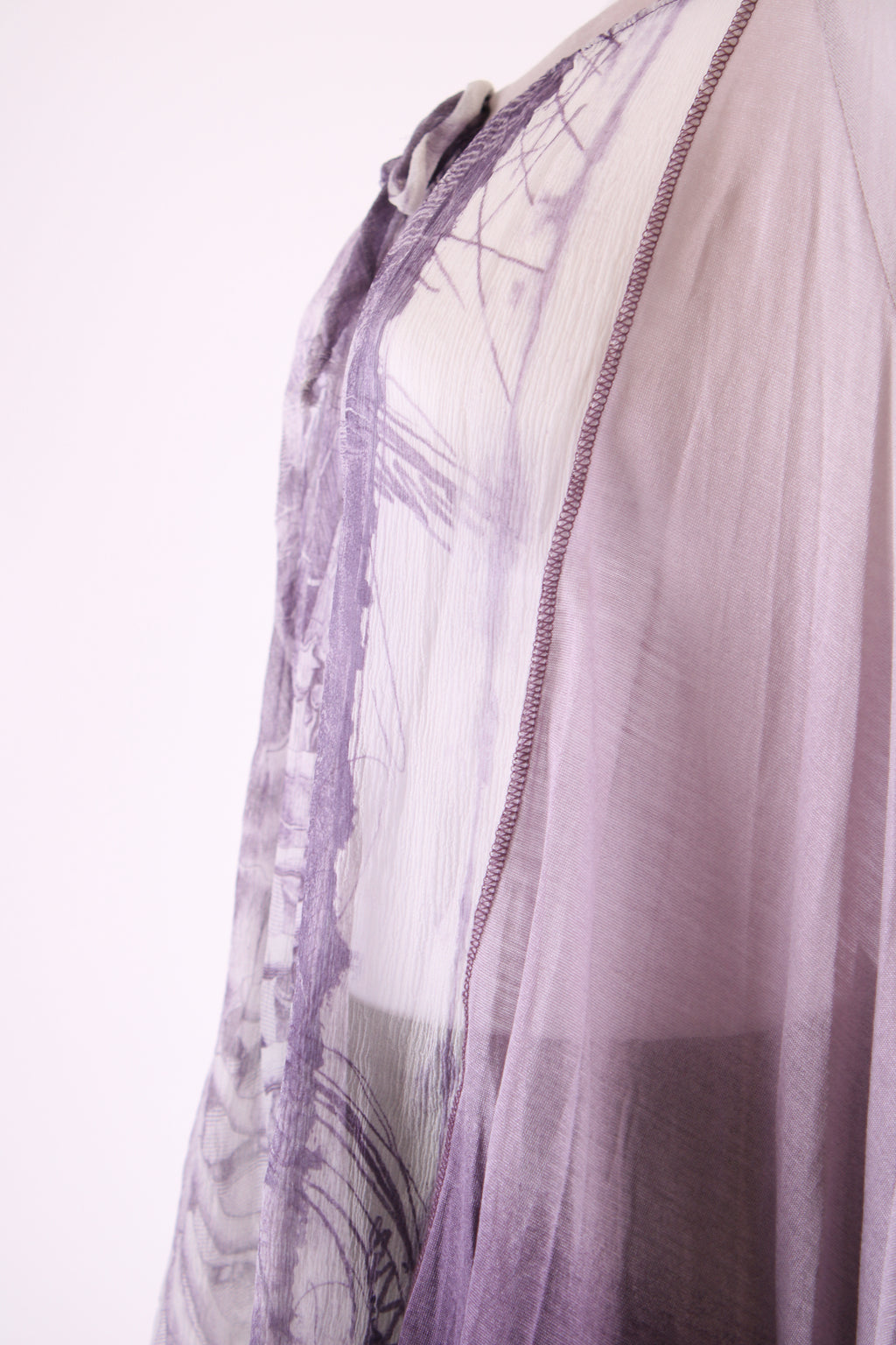 Jean Paul Gaultier Maille Femme S/S Floaty Print Blouse White/ Lilac S