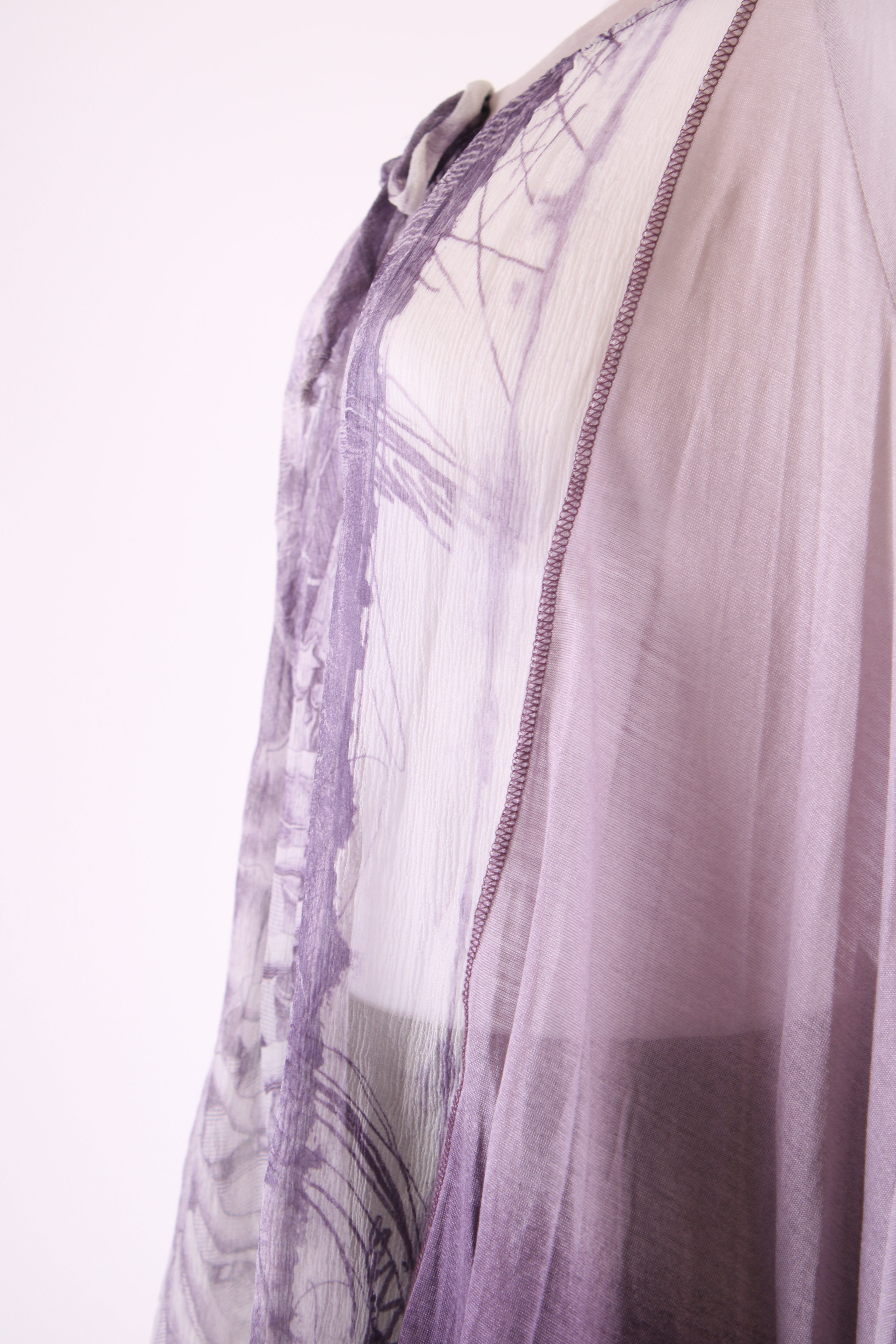 Jean Paul Gaultier Maille Femme S/S Floaty Print Blouse White/ Lilac S