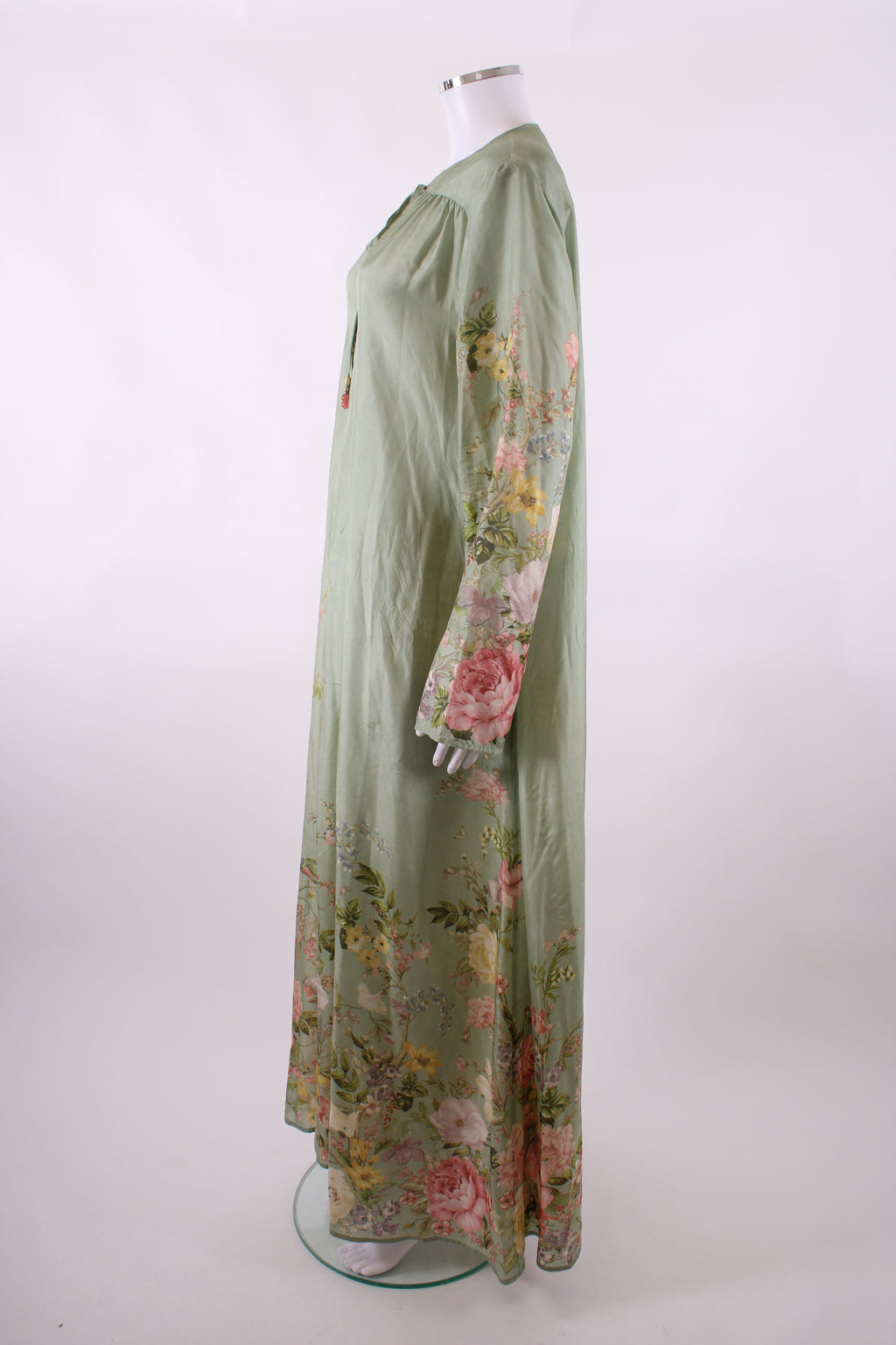 Zimmermann L/S Floral Print Dress Mint/ Cream 16