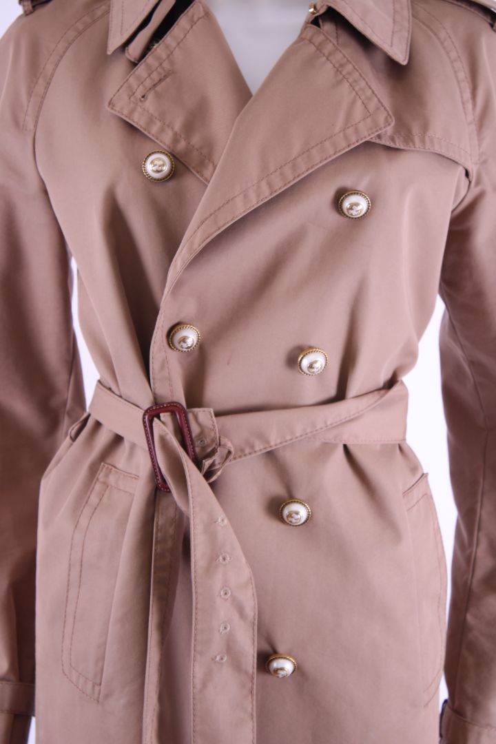 Gucci Pearl Button Trench Beige L