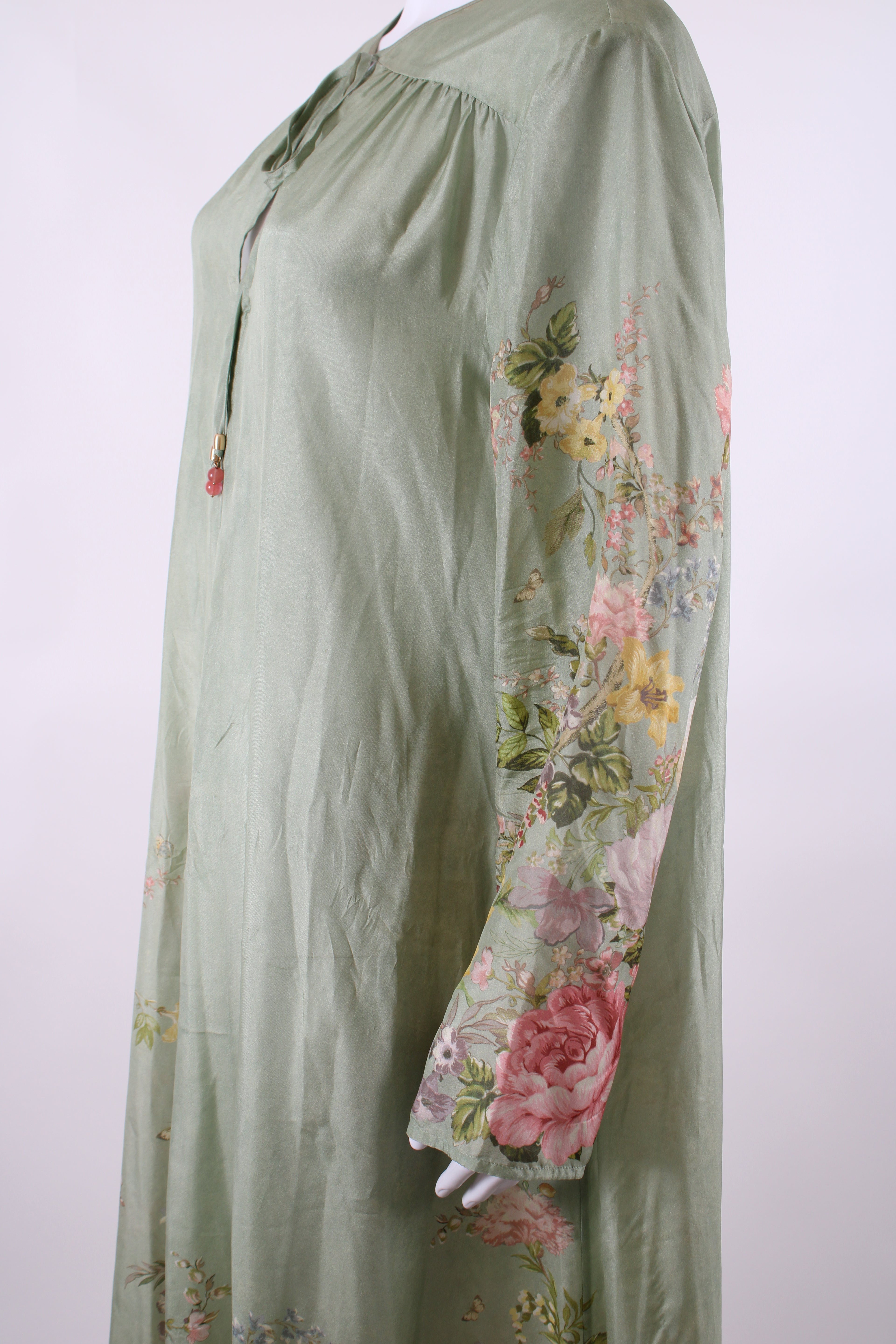 Zimmermann L/S Floral Print Dress Mint/ Cream 16