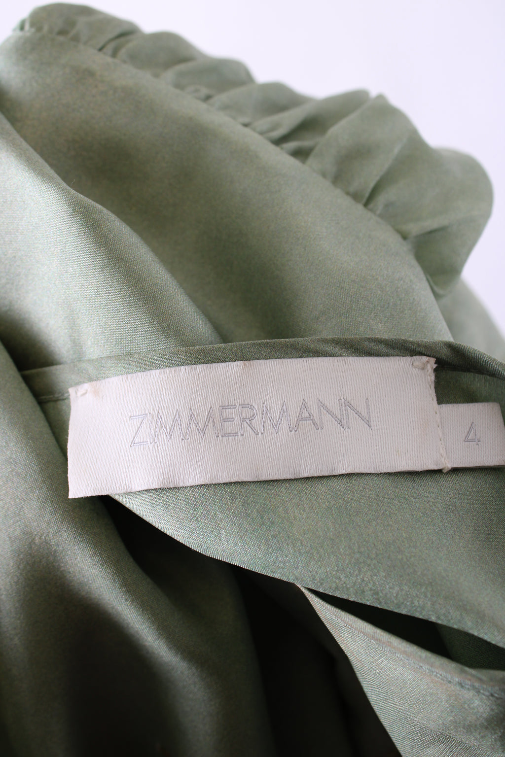 Zimmermann L/S Floral Print Dress Mint/ Cream 16