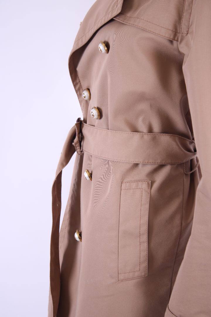 Gucci Pearl Button Trench Beige L