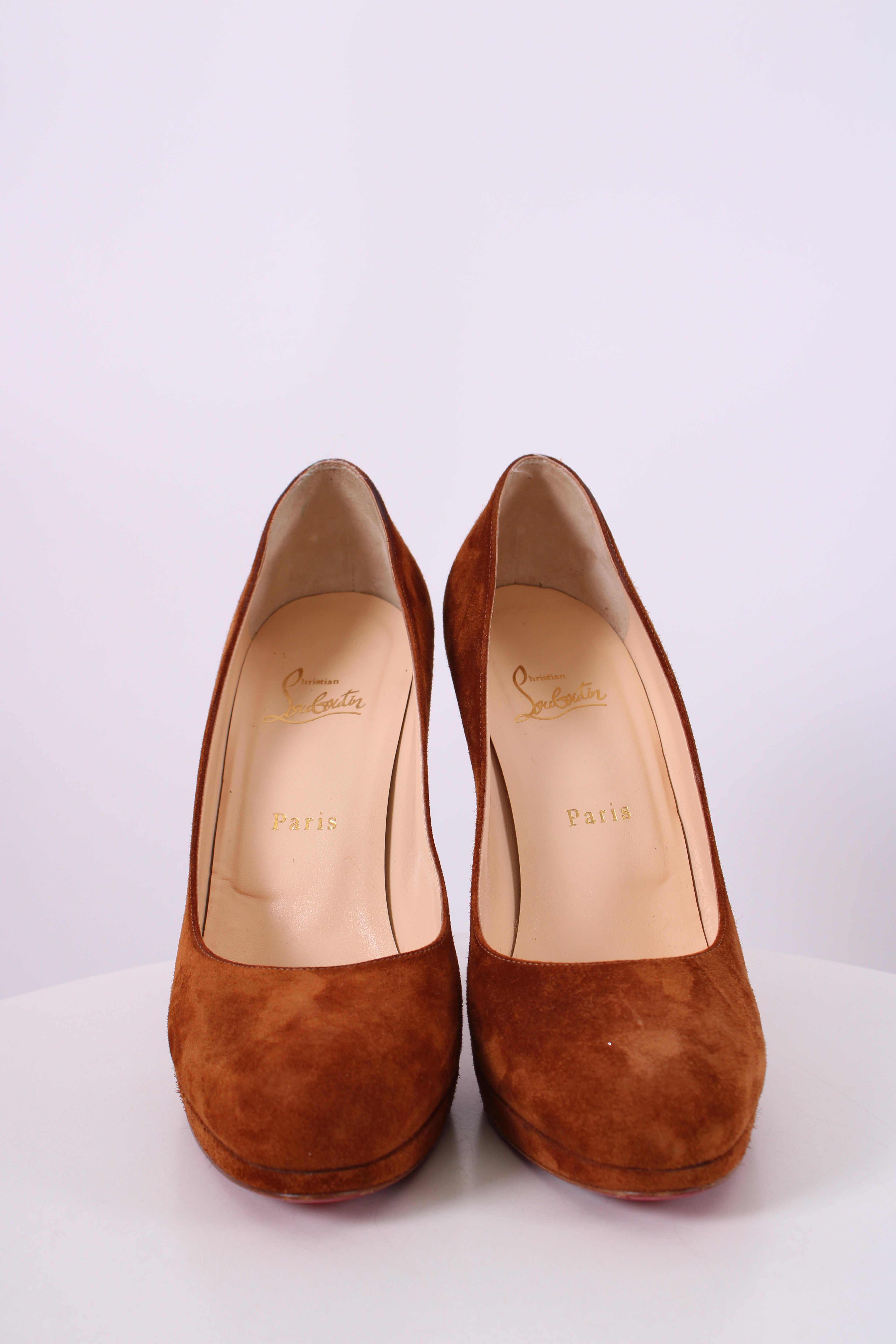 Christian Louboutin Suede Heels Brown 39.5