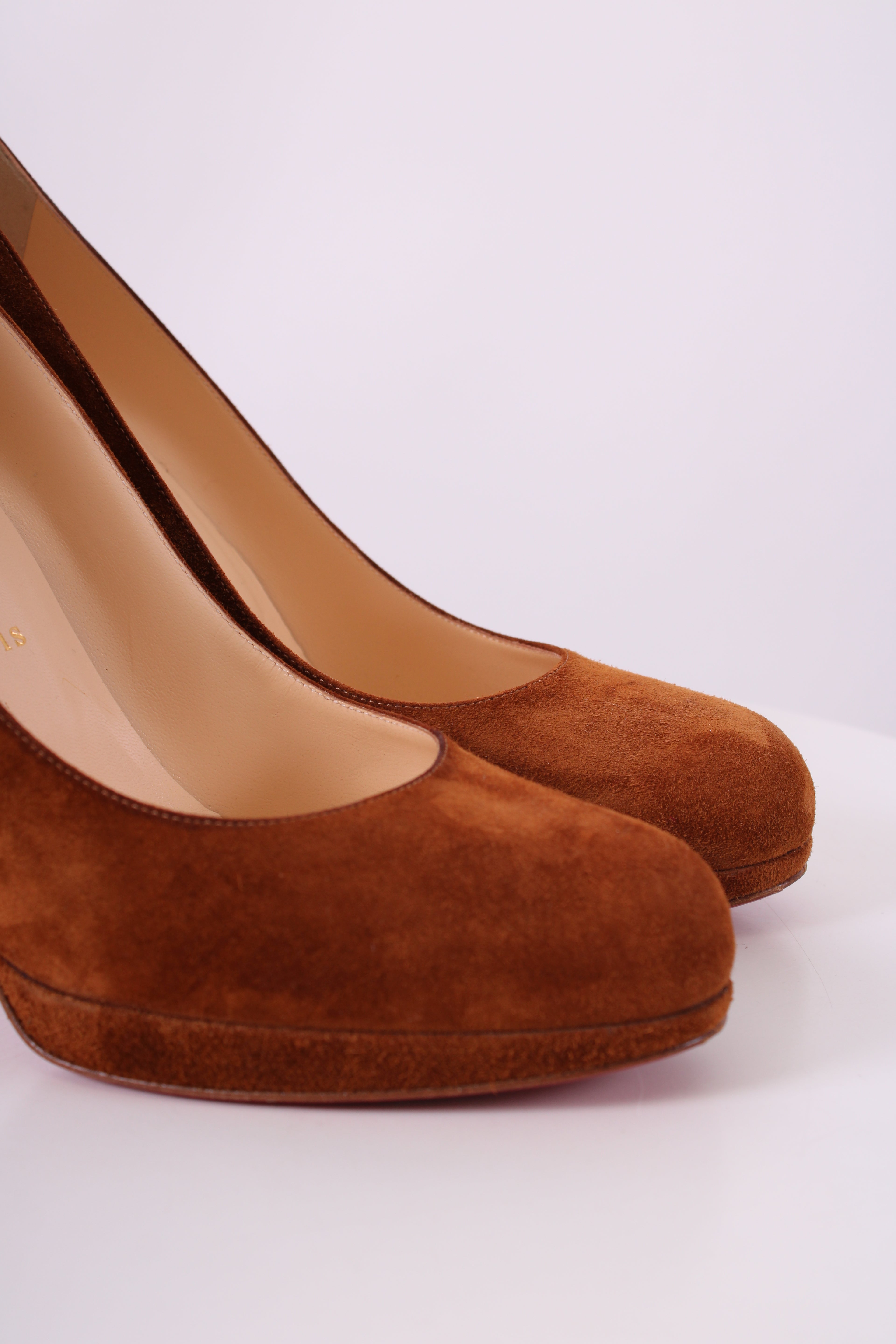 Christian Louboutin Suede Heels Brown 39.5