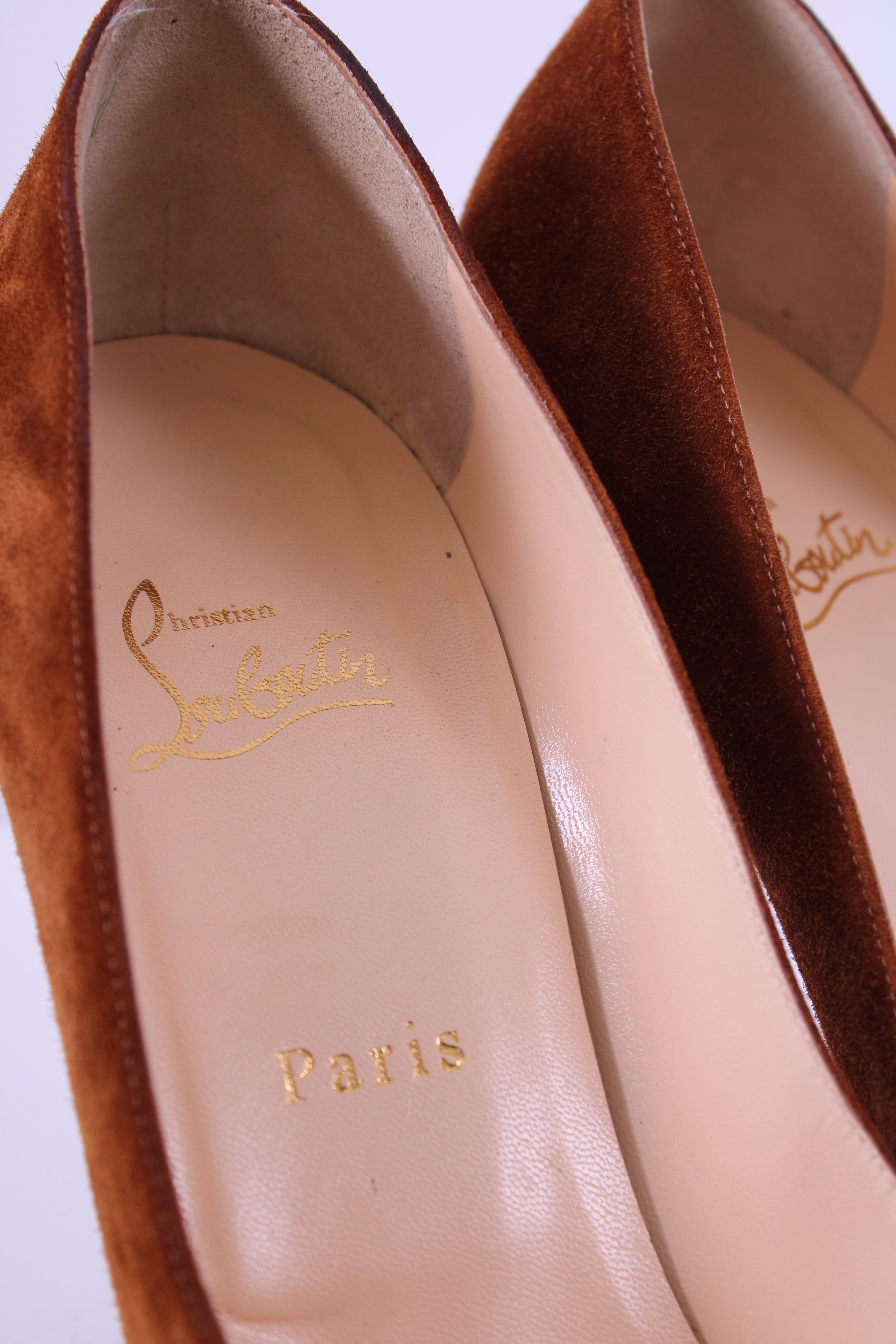 Christian Louboutin Suede Heels Brown 39.5