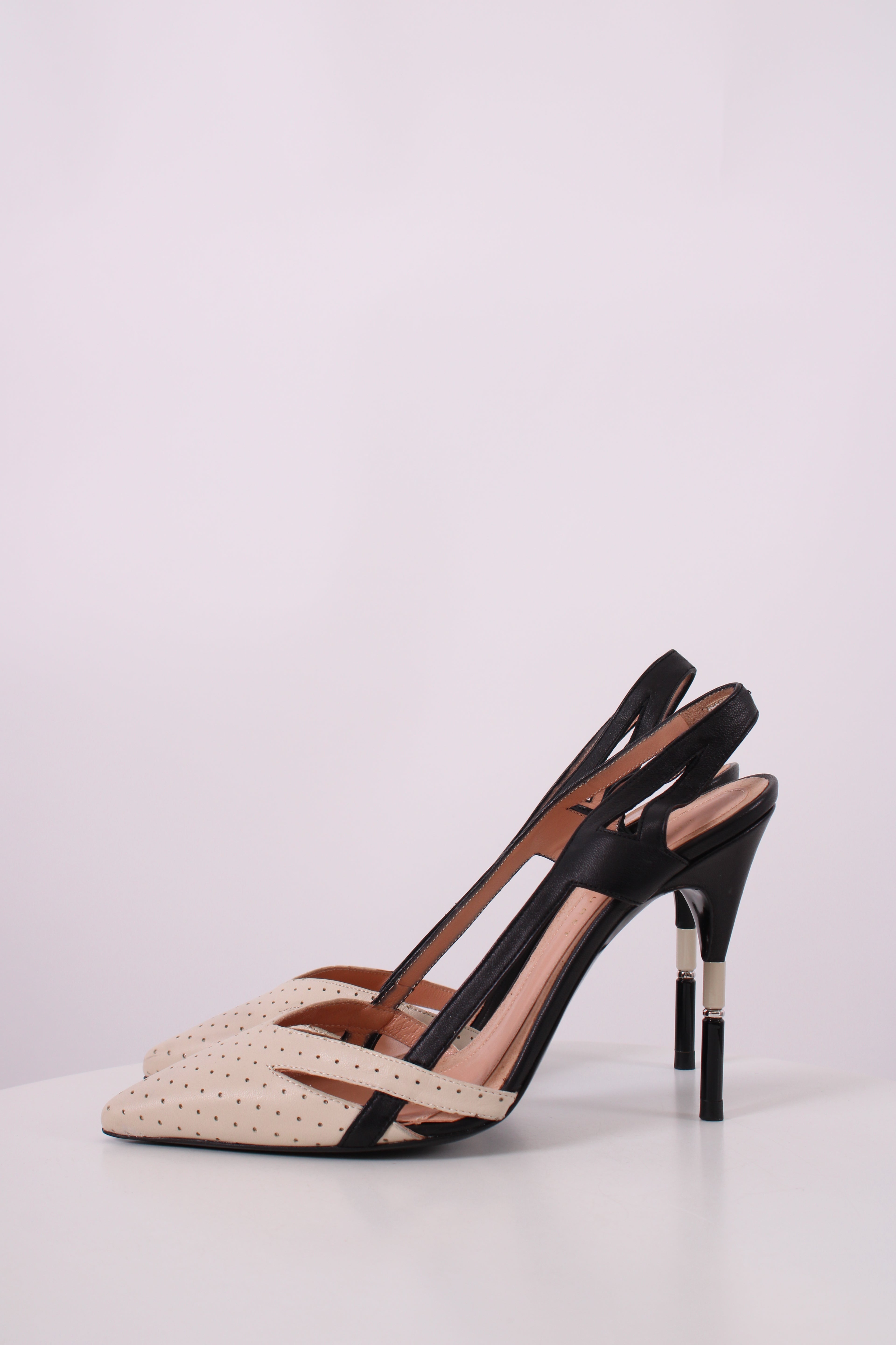 Roland Mouret Slingback Heels Black/ Cream 40