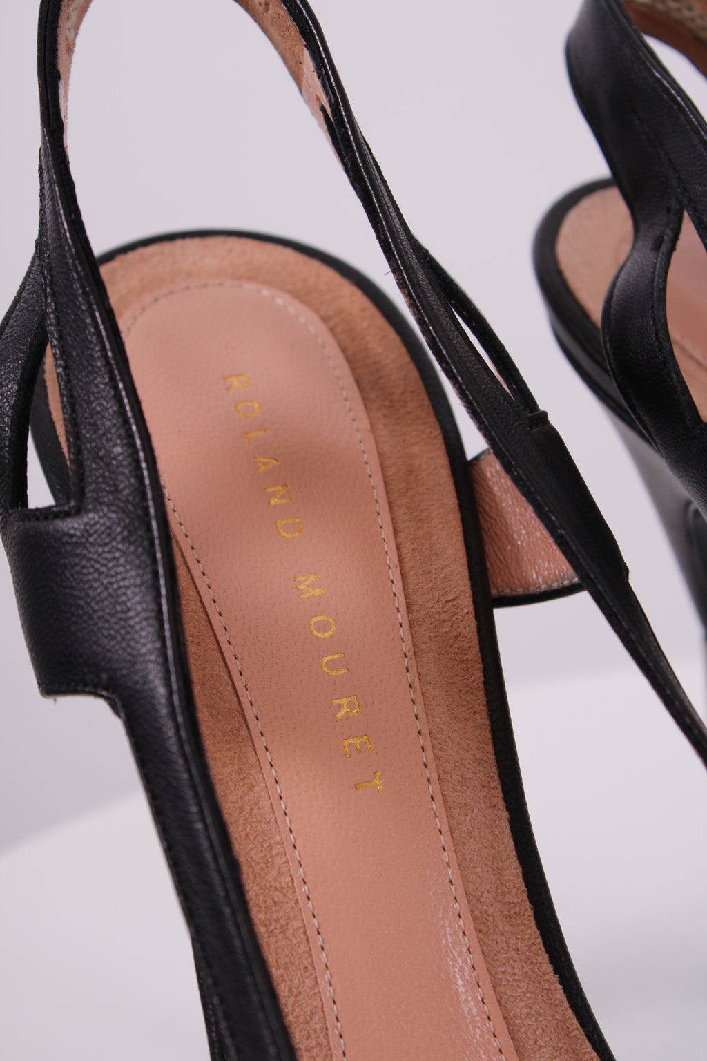 Roland Mouret Slingback Heels Black/ Cream 40