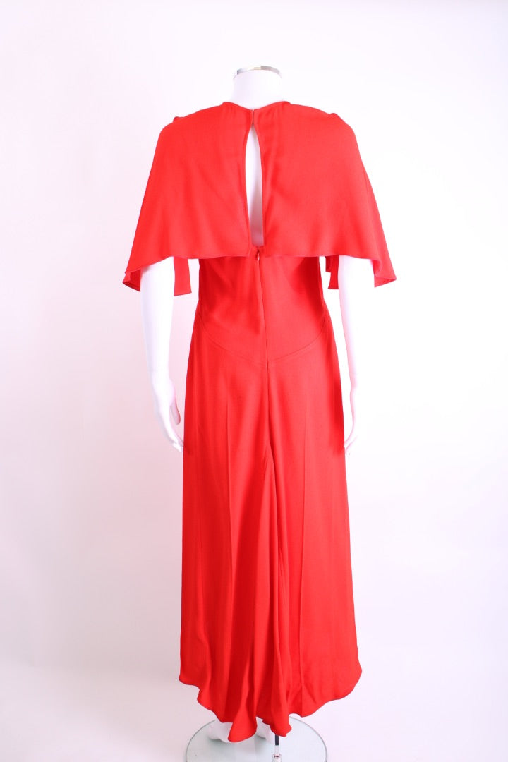 Victoria Beckham Keyhole V Neck Dress Red 12