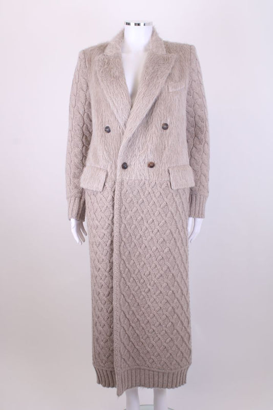 Max Mara Knitted Coat Grey M