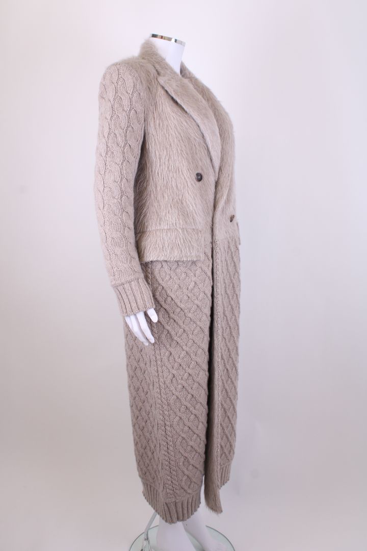 Max Mara Knitted Coat Grey M