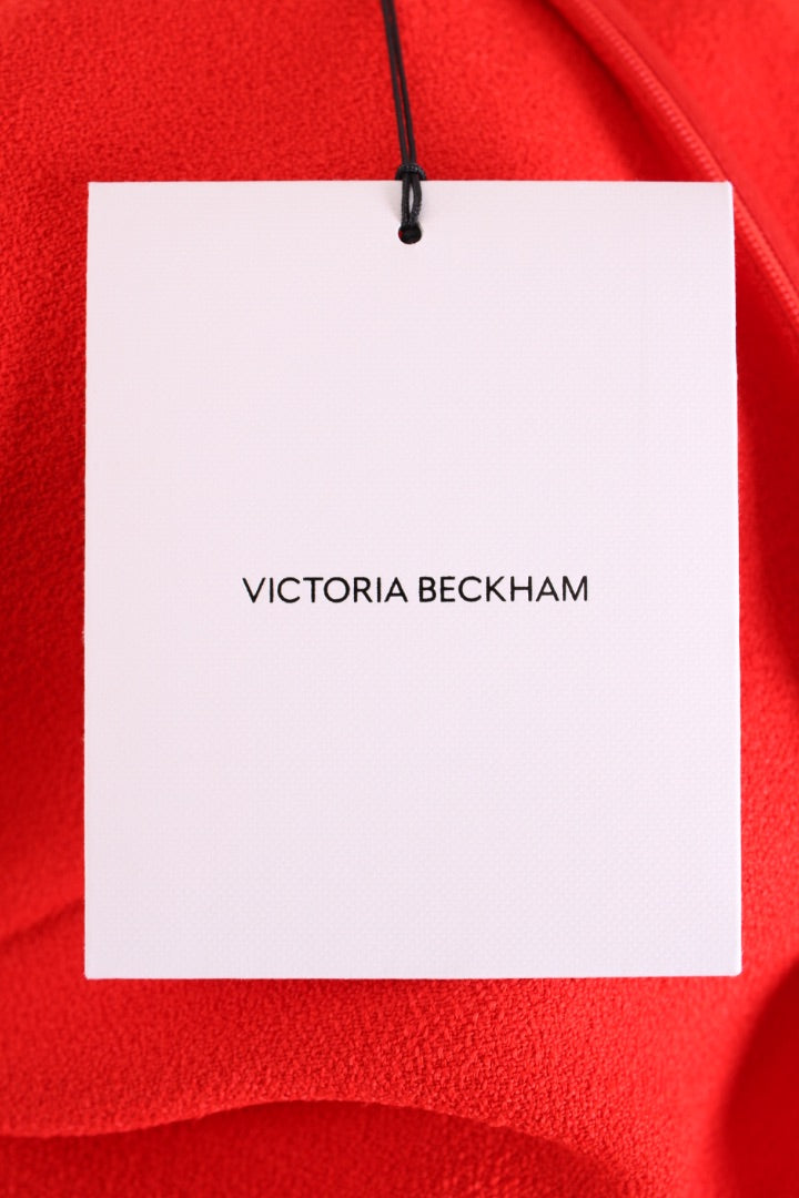 Victoria Beckham Keyhole V Neck Dress Red 12