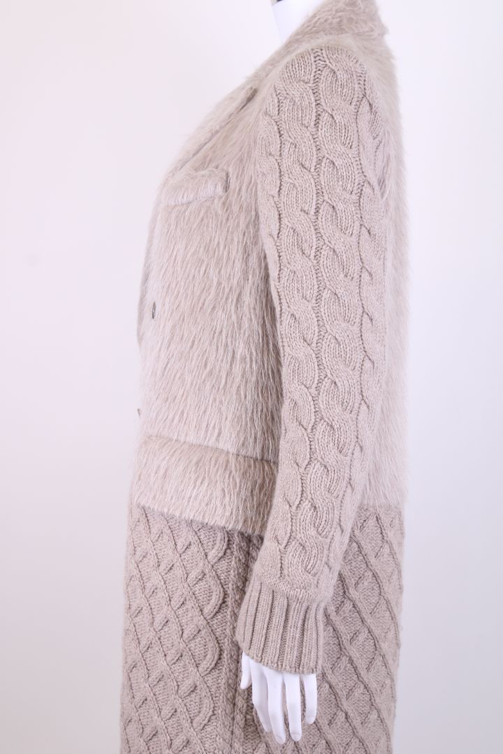 Max Mara Knitted Coat Grey M