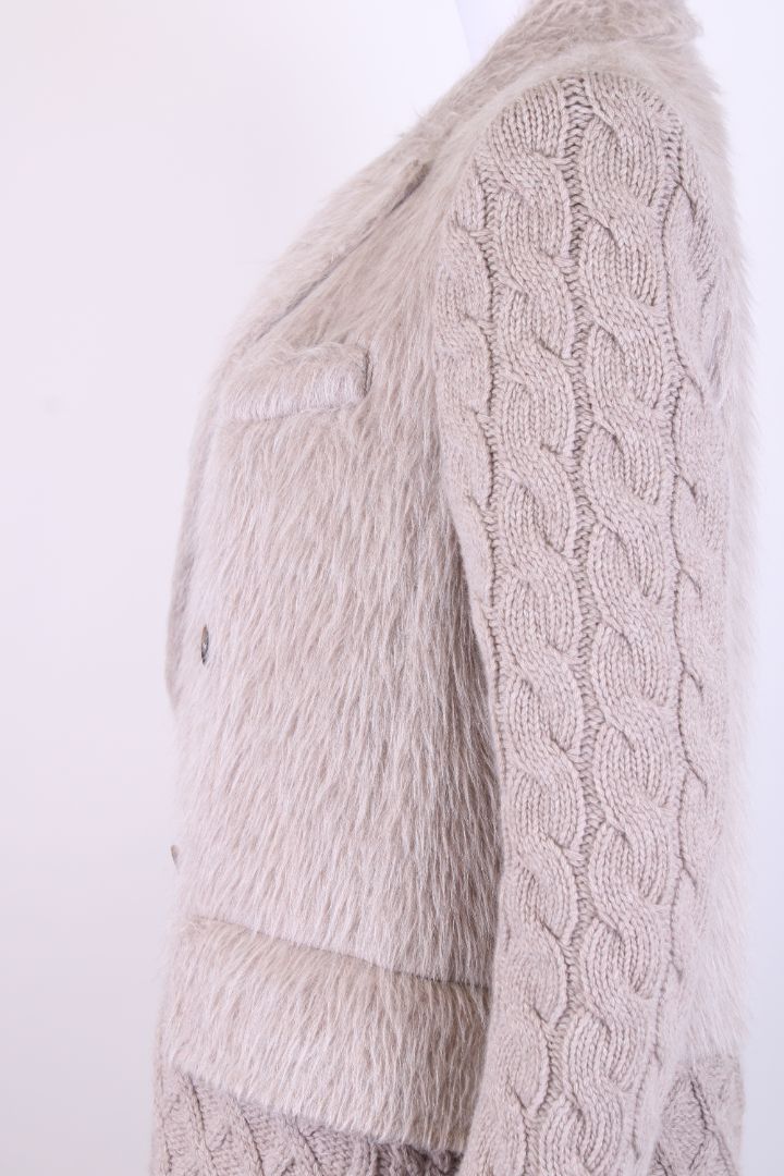 Max Mara Knitted Coat Grey M