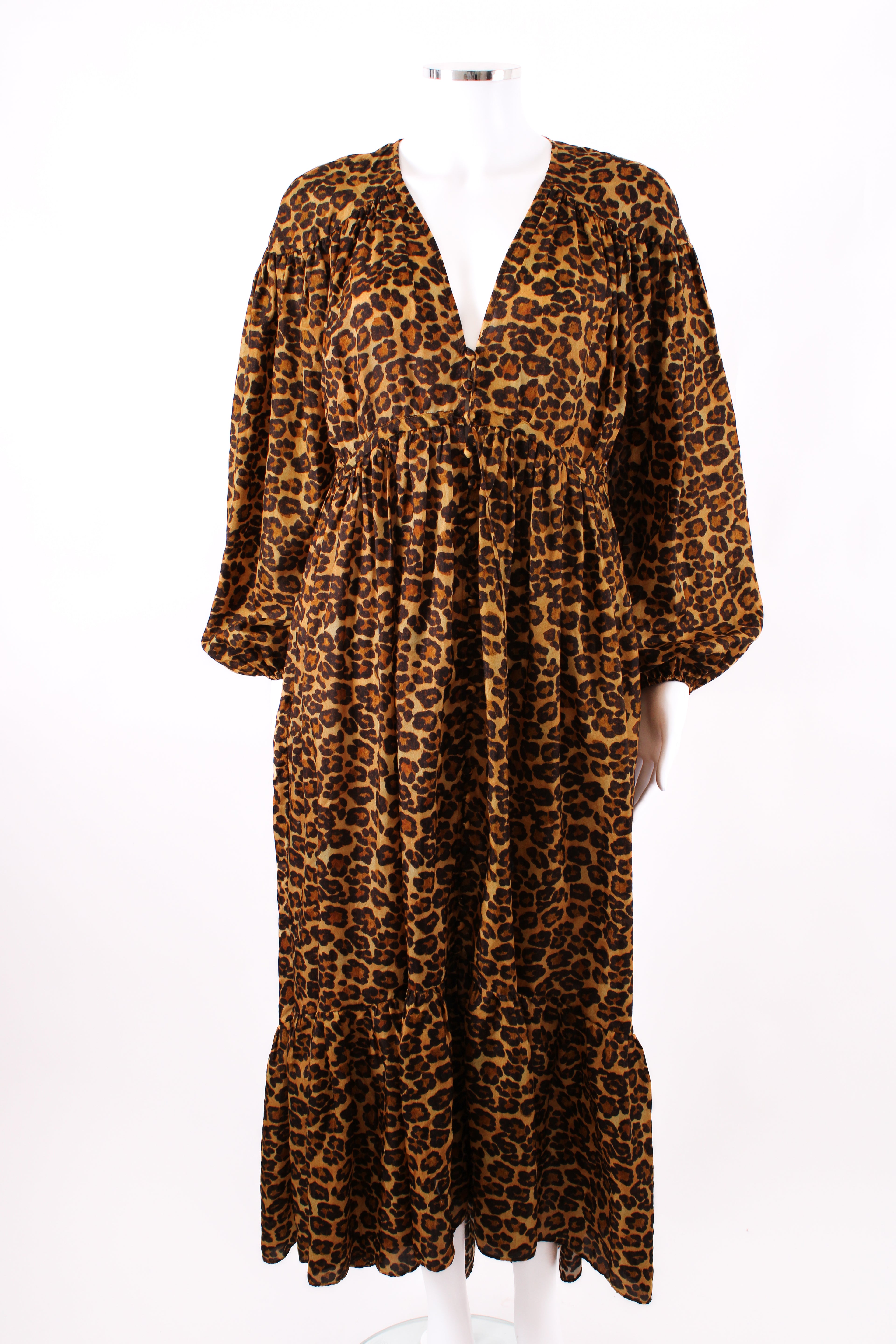 Zimmermann Amelia Draw Long Dress Leopard 2