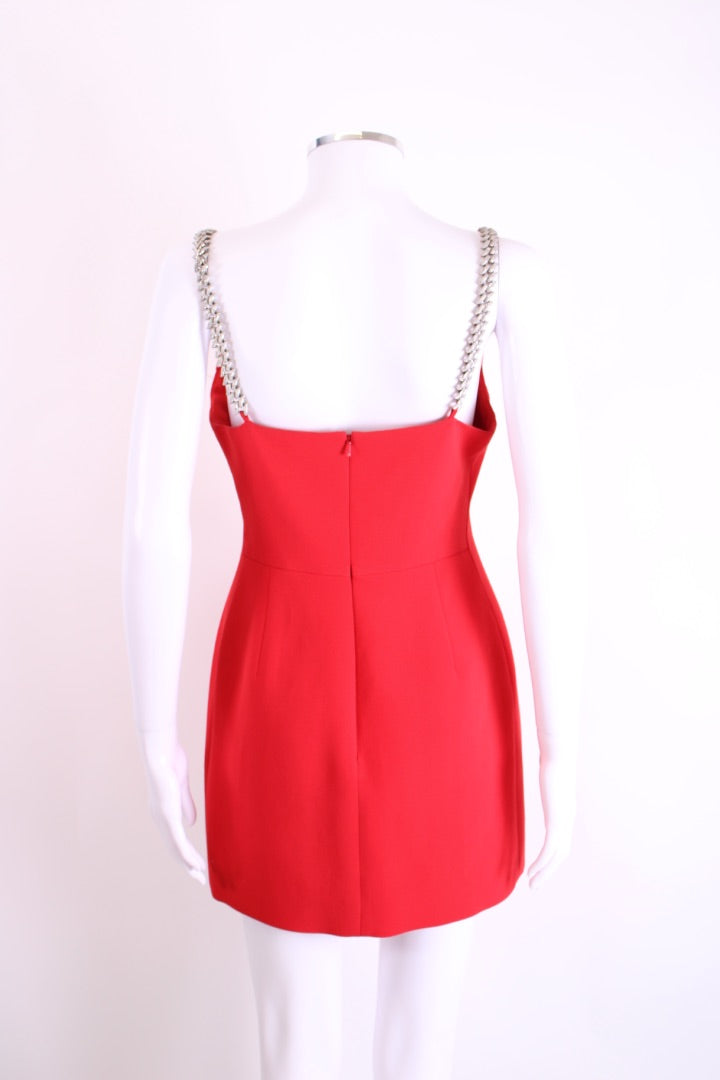 David Koma Chain Strap Flame Dress Red 10